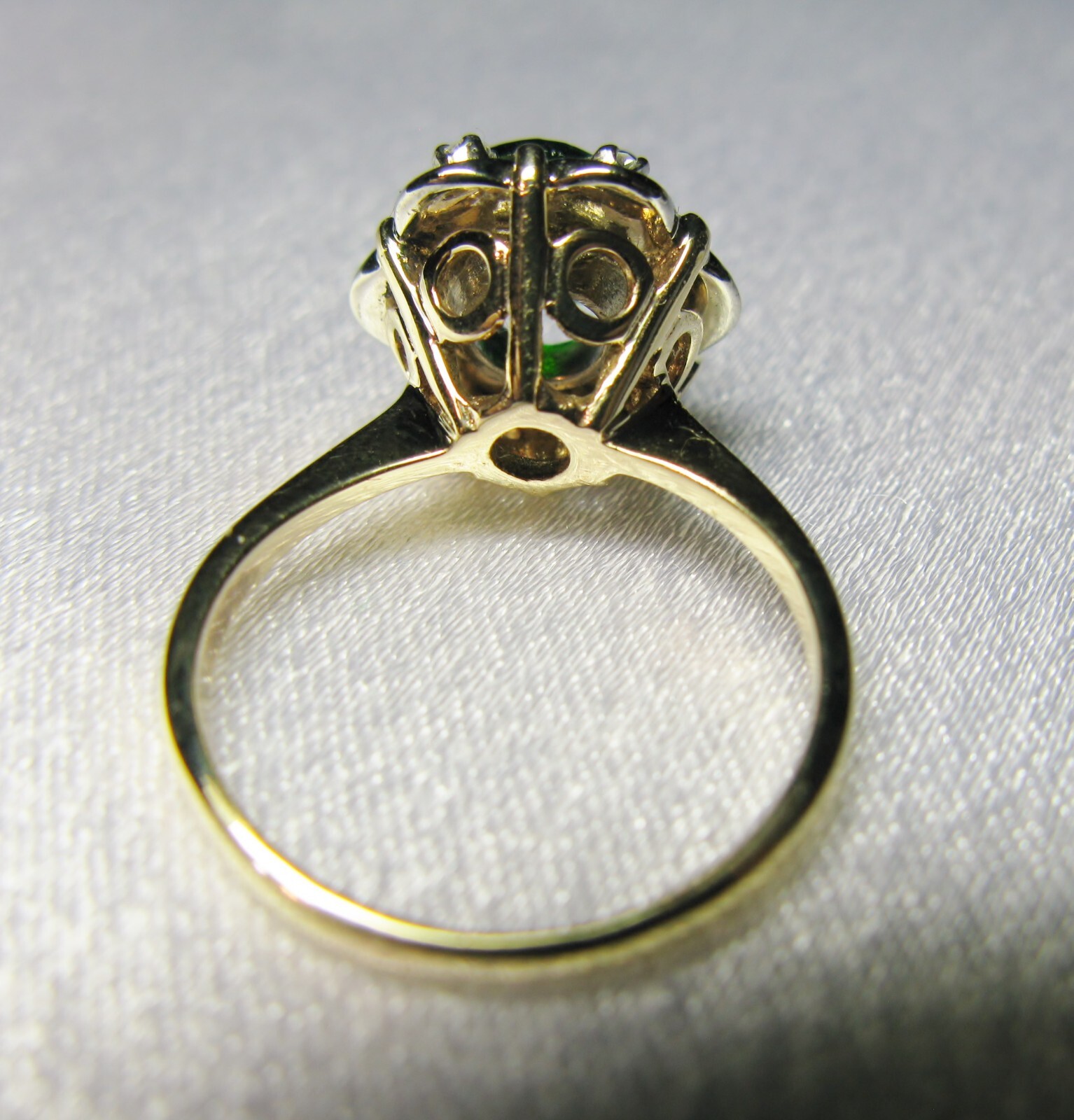 Chrome Diopside(1.95ct!)+ Diamonds(.4ctw) Gold(14K) Ring, 100%Natural, Size 6