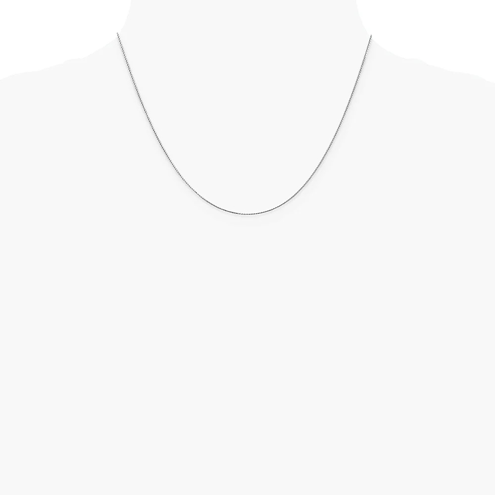 14K White Gold .85mm Diamond-Cut Spiga Chain Necklace 16″-24″