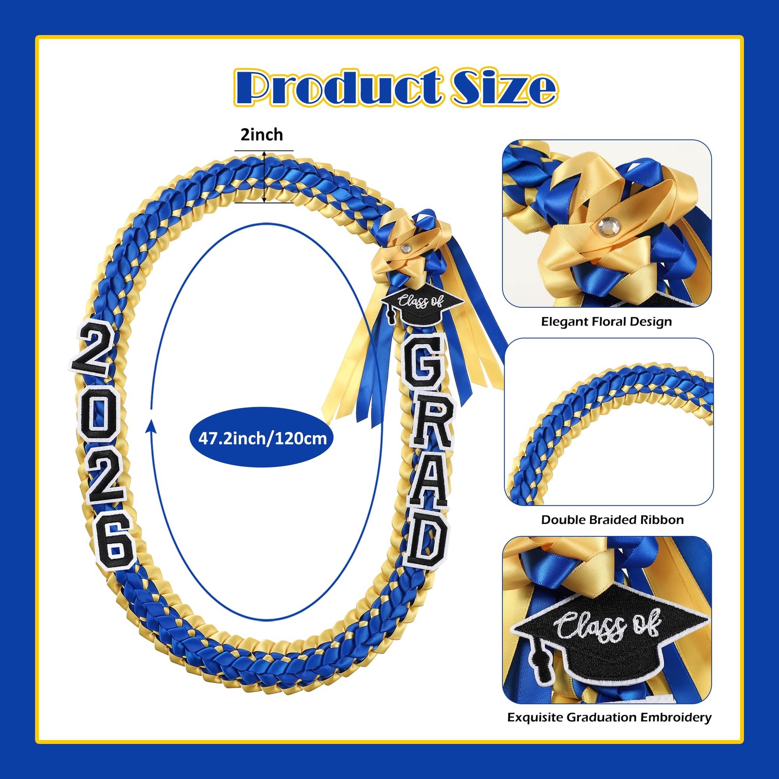 Erligo Graduation Leis 2026 Ribbon Leis for Graduation, Class of 2026 Graduat…