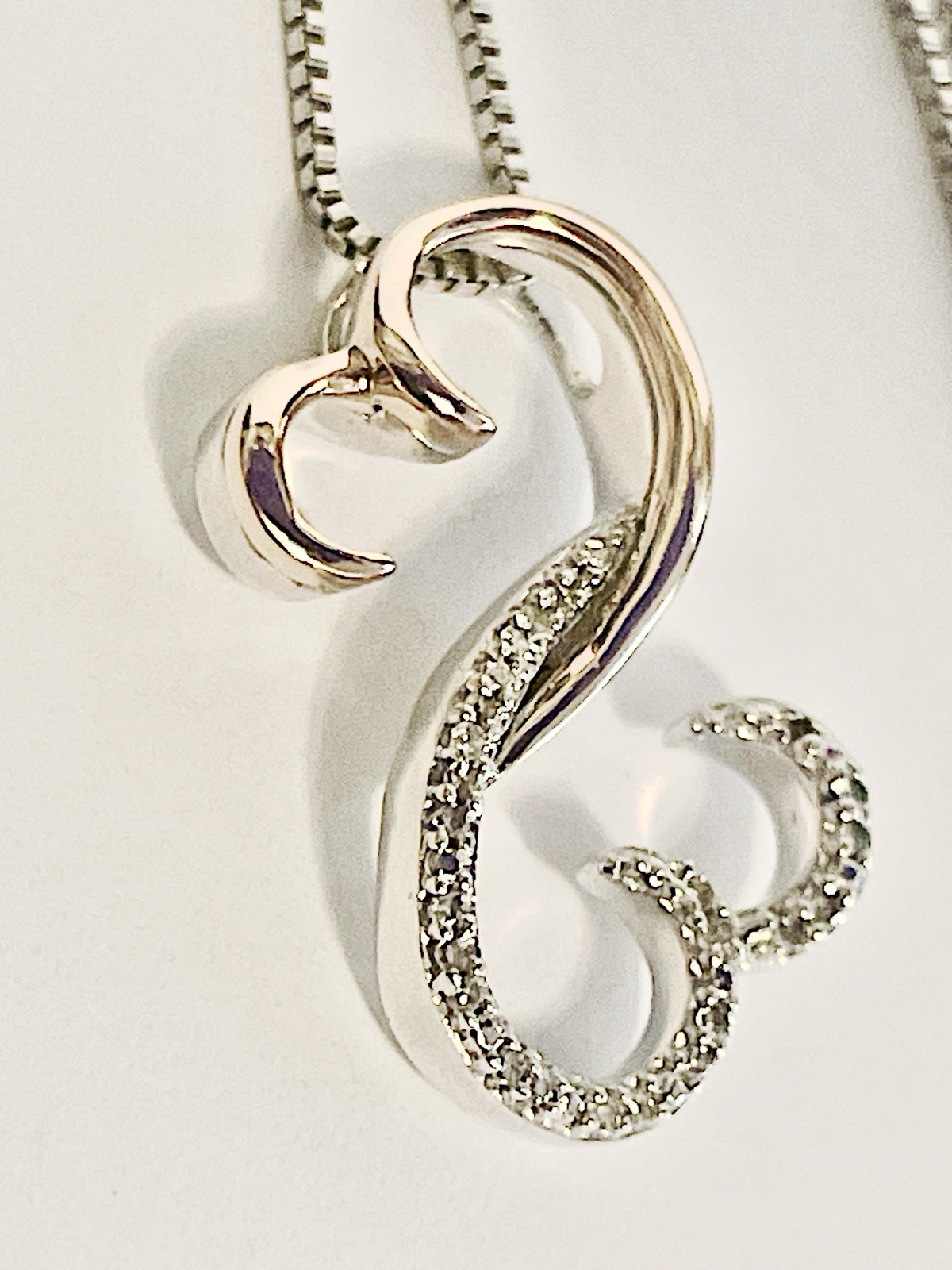 Jane Seymour Open Hearts Diamond Sterling silver, 10K Rose Gold Necklace MRP$199