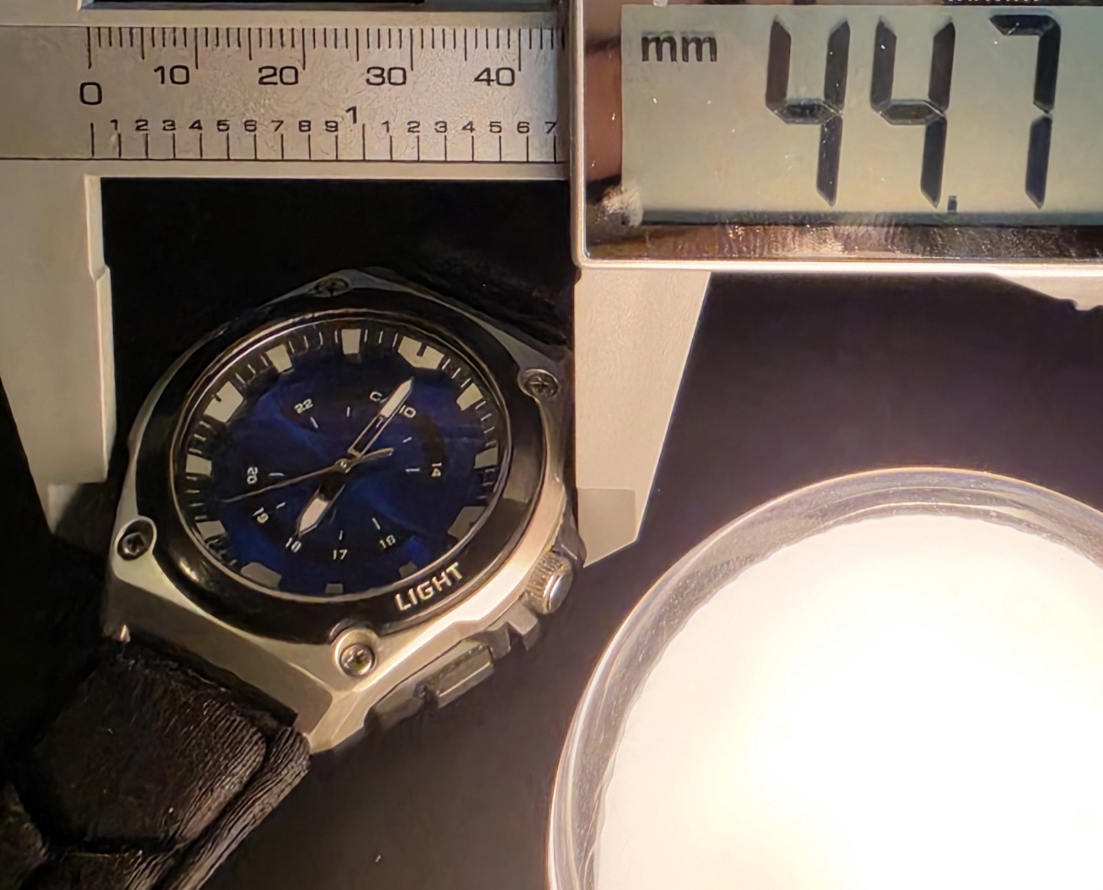 Casio MWC-100H Quartz Analog 100m Blue Dial Black Fabric Strap 44.7mm