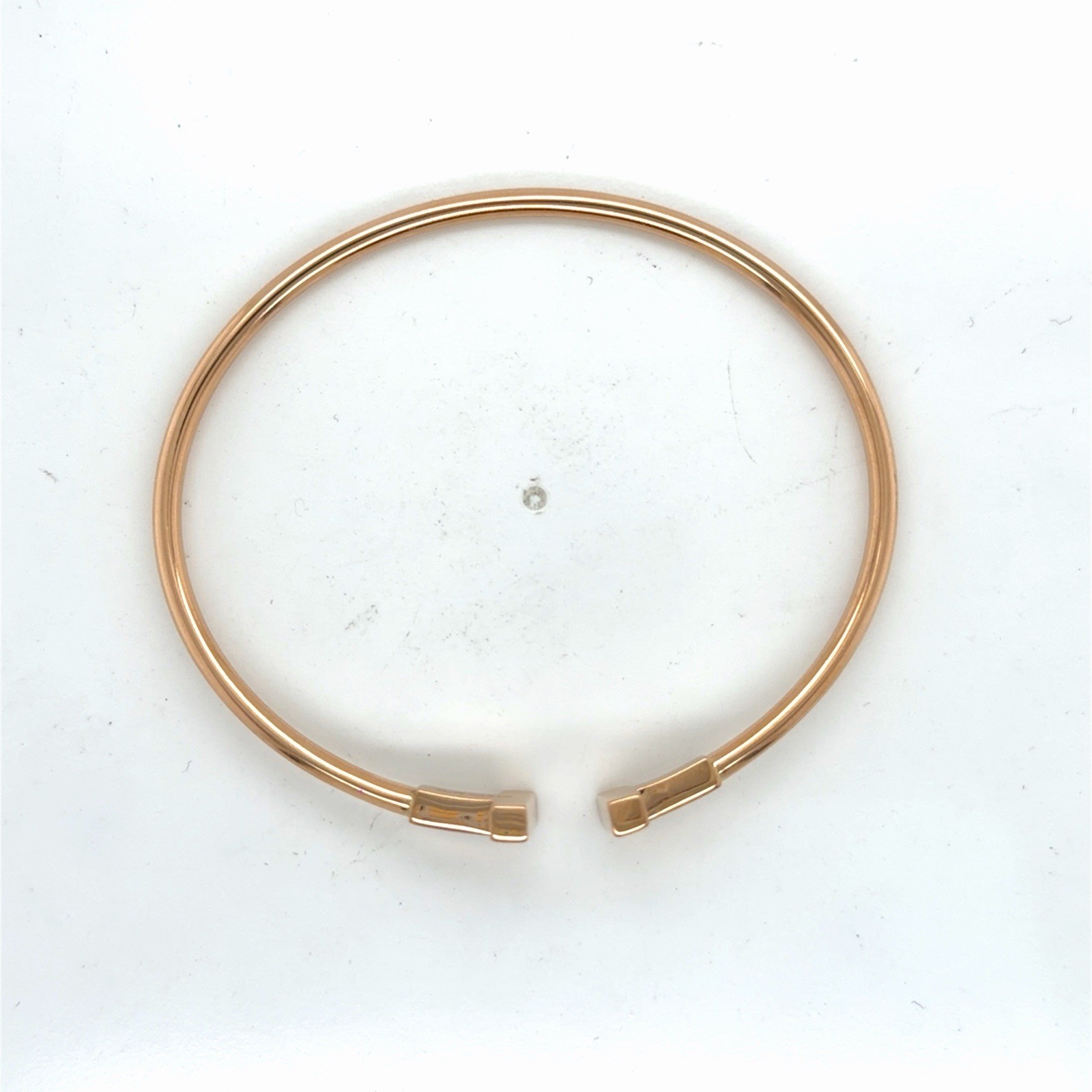 Tiffany & Co. T Wire Bracelet 18k Rose Gold Size Medium 6.25 in