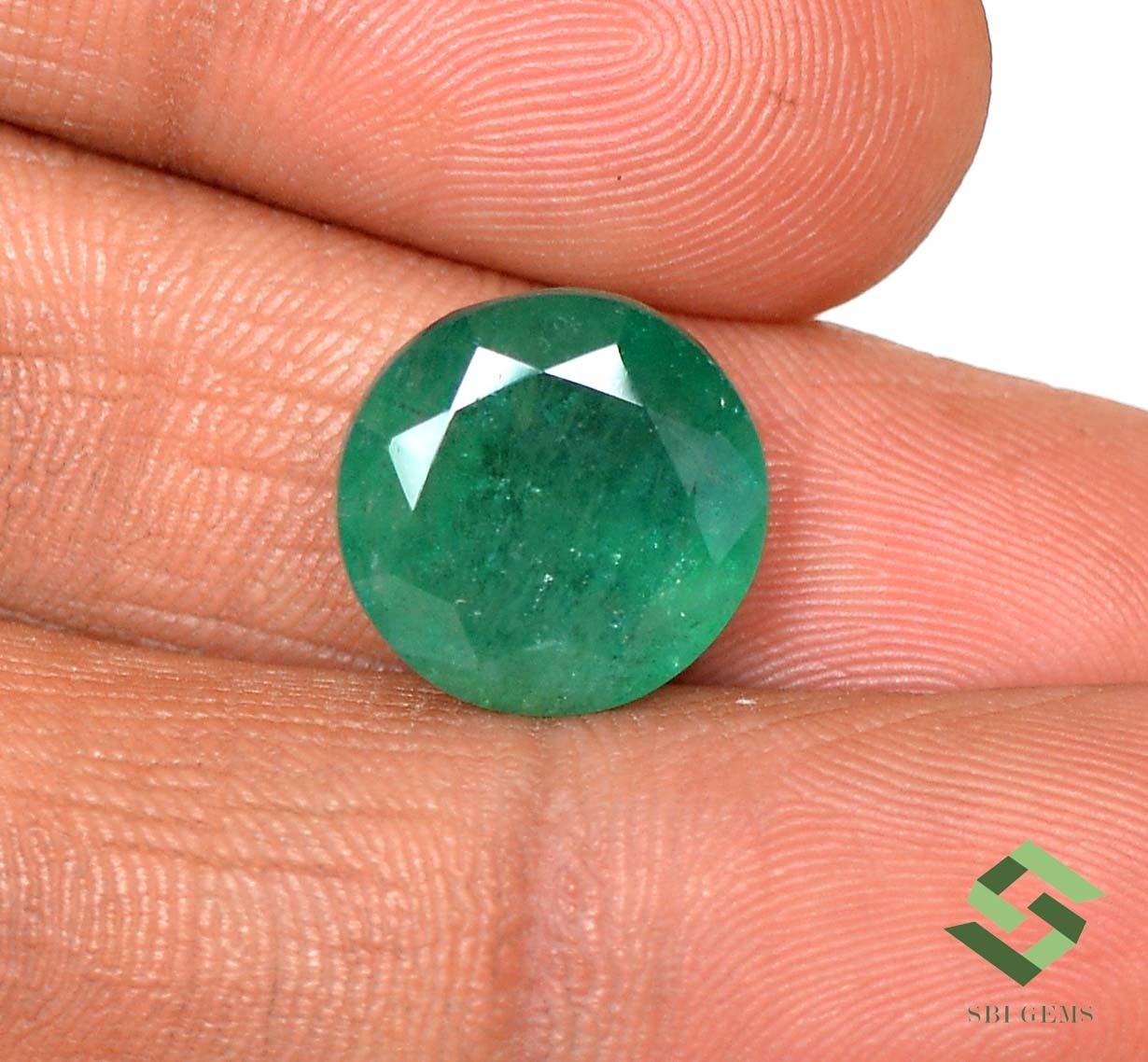 13.50 mm IGI Certified Natural Emerald Round Cut 9.35 CTS Loose Gemstone