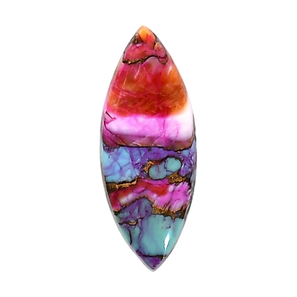 Kingman Orange Dahlia Turquoise 10.5×26.6×3 mm Marquise Gemstone LS78-05324