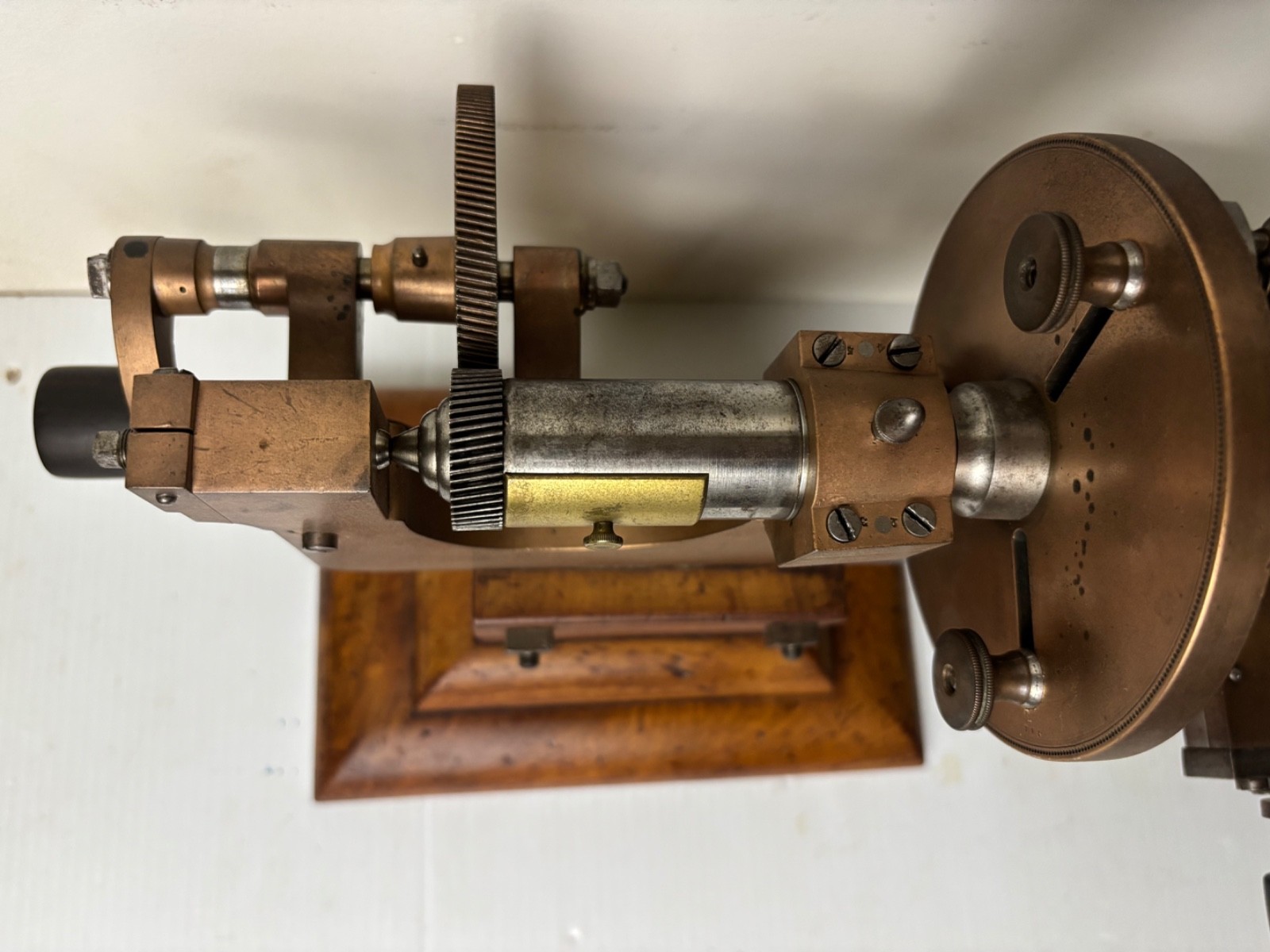 ANTIQUE BRASS AND STEEL WATCHMAKER HOROLOGY CLOCK MANDREL LATHE