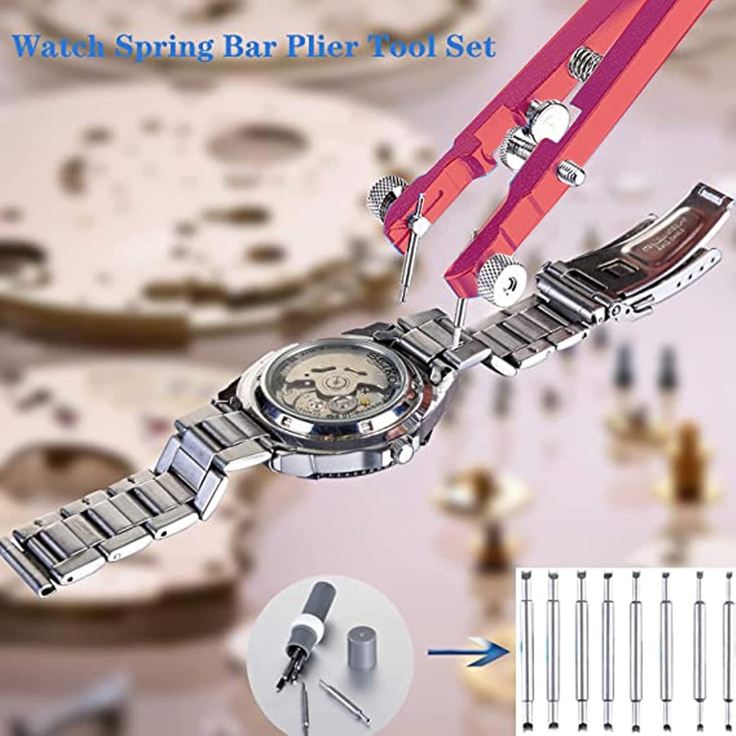 Watch Spring Bar Pliers Alloy Steel Tool Kit for Band Replacement Travel