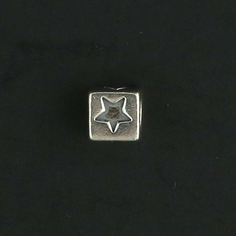 Square Star Bead – Sterling Silver Charm Finding