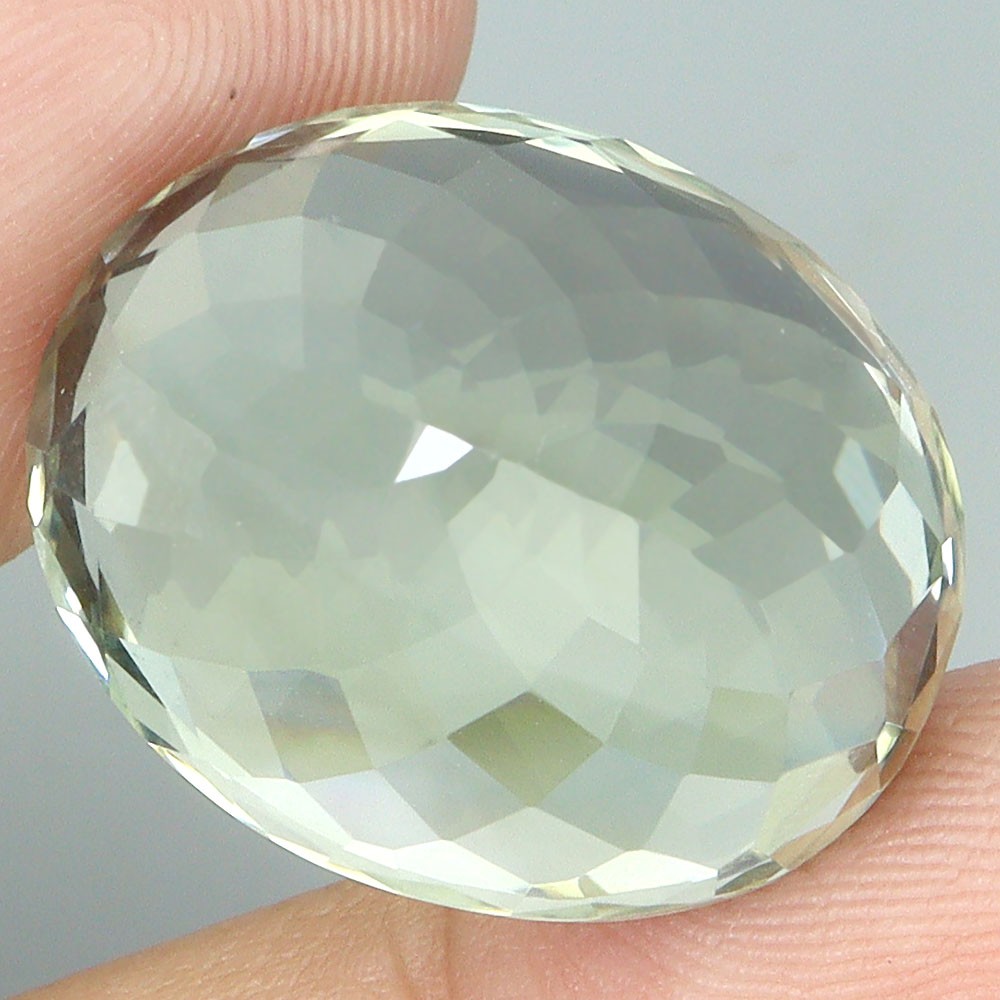 Oval Cut Natural Top Rich Green Amethyst Brazil VVS 27.45ct 20x17mm Gemstone