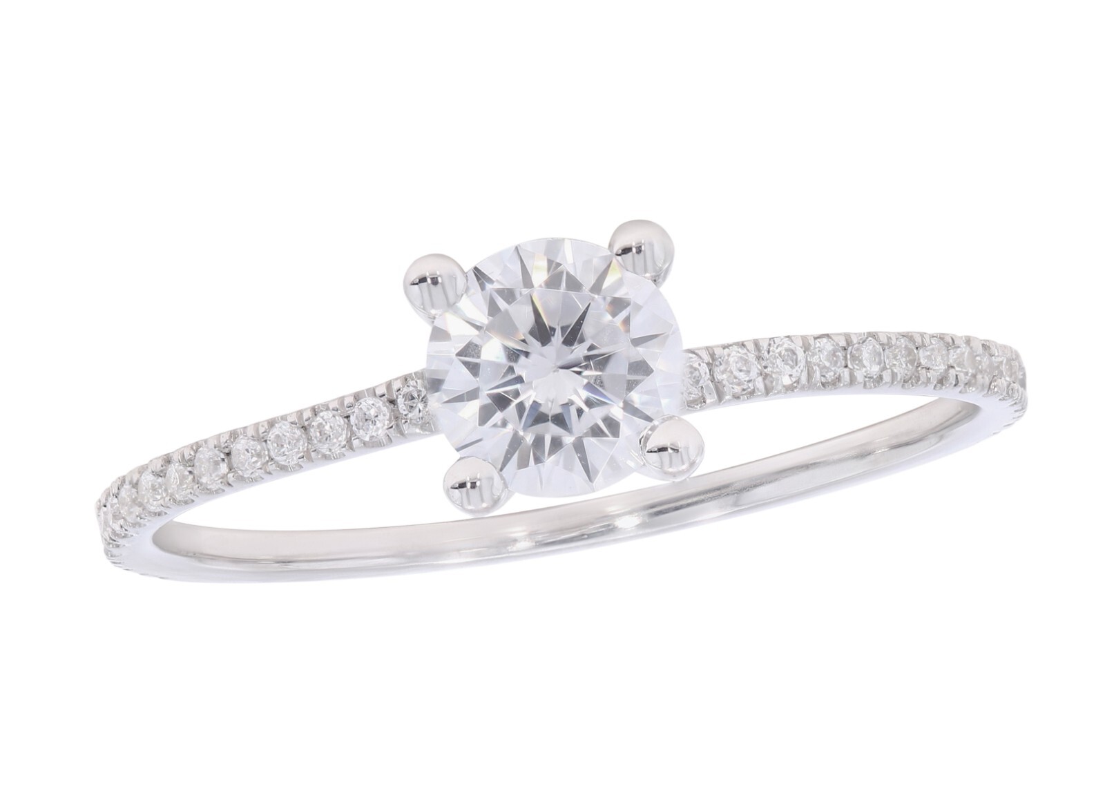 0.80Ct Round Cut Lab grown Diamond Solitaire Engagement Ring in Silver for Women