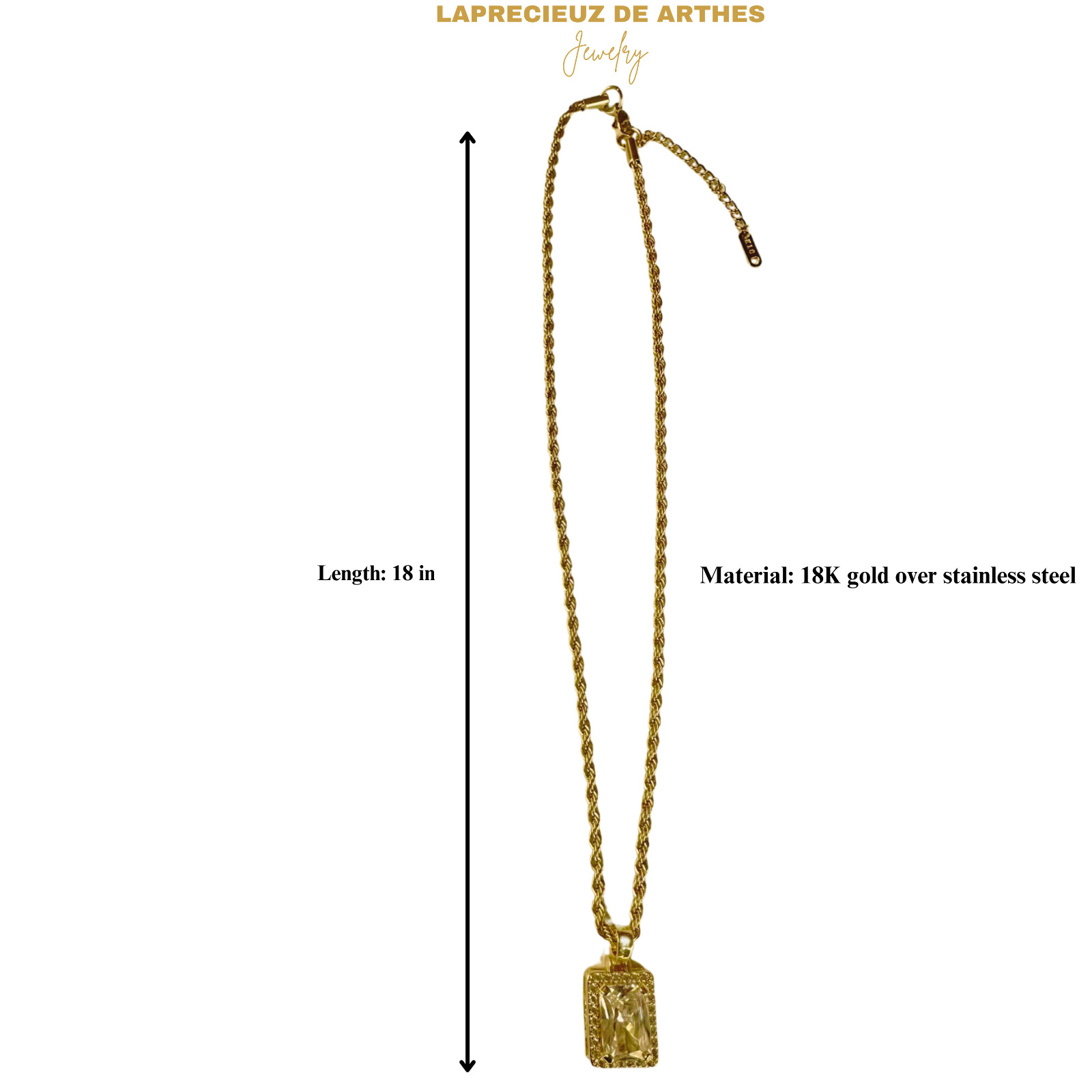 18K gold plated waterproof and tarnish free Singapore Chain with CZ pendant