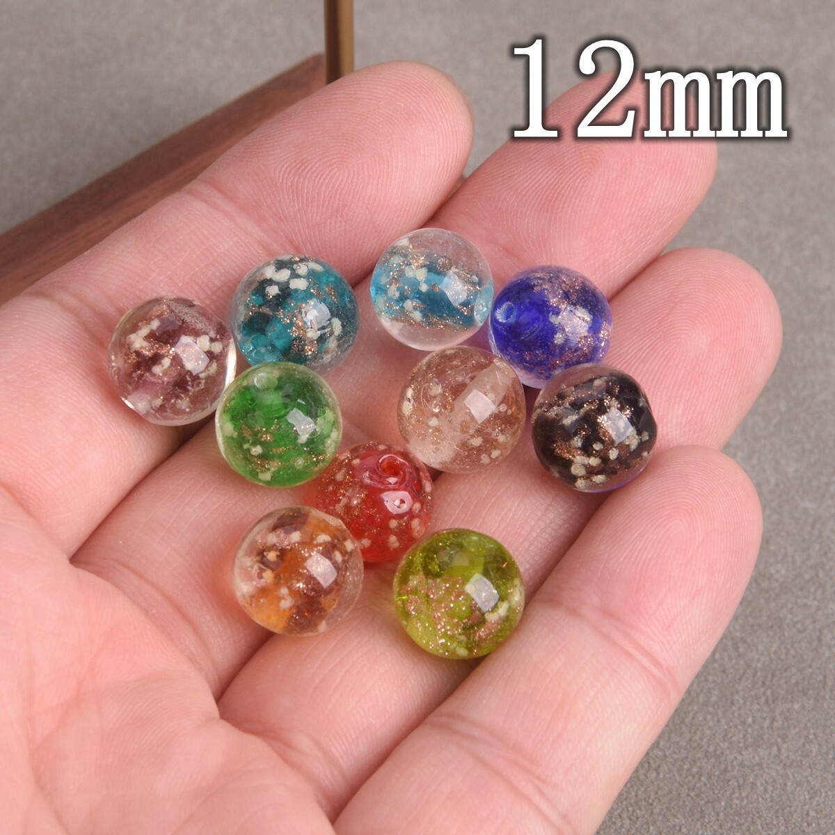 10pcs Round 6/8/10/12mm Luminous Lampwork Glass Beads for Jewelry Making DIY