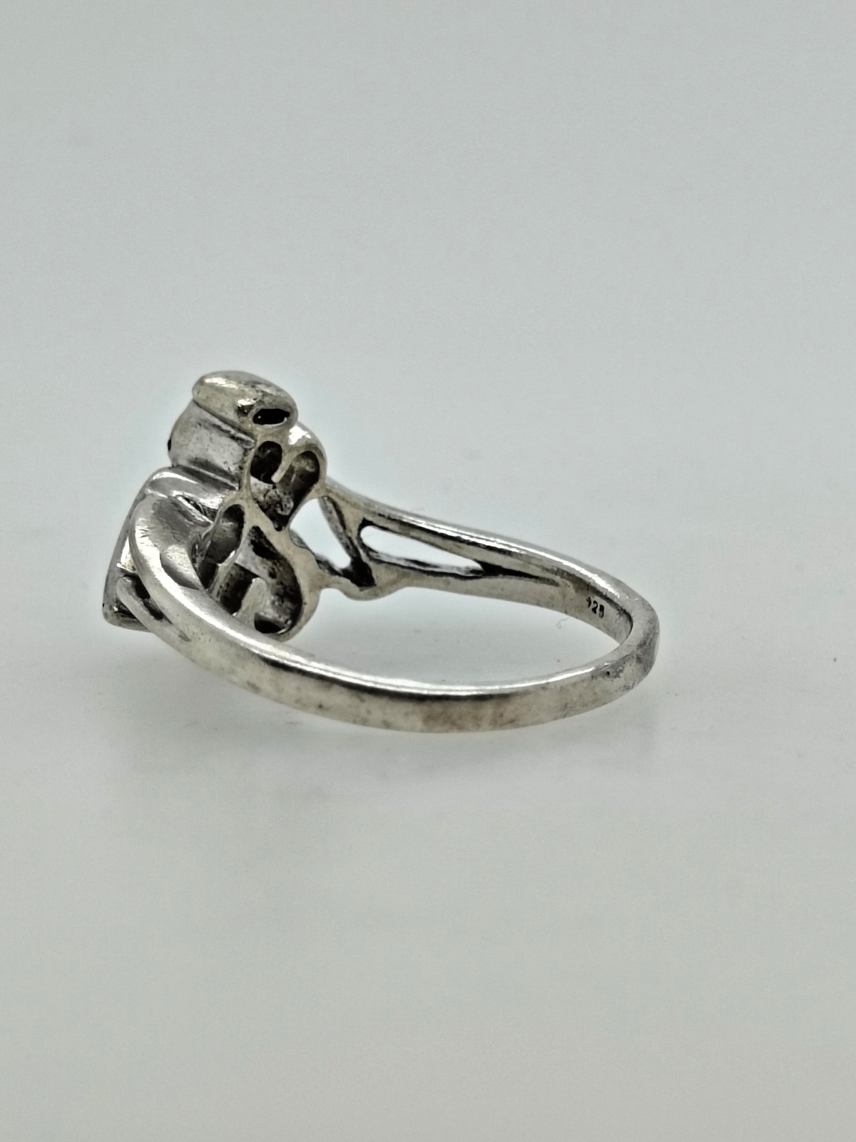 Jane Seymour Sterling Silver Double Heart Angel Ring for Women 6.75