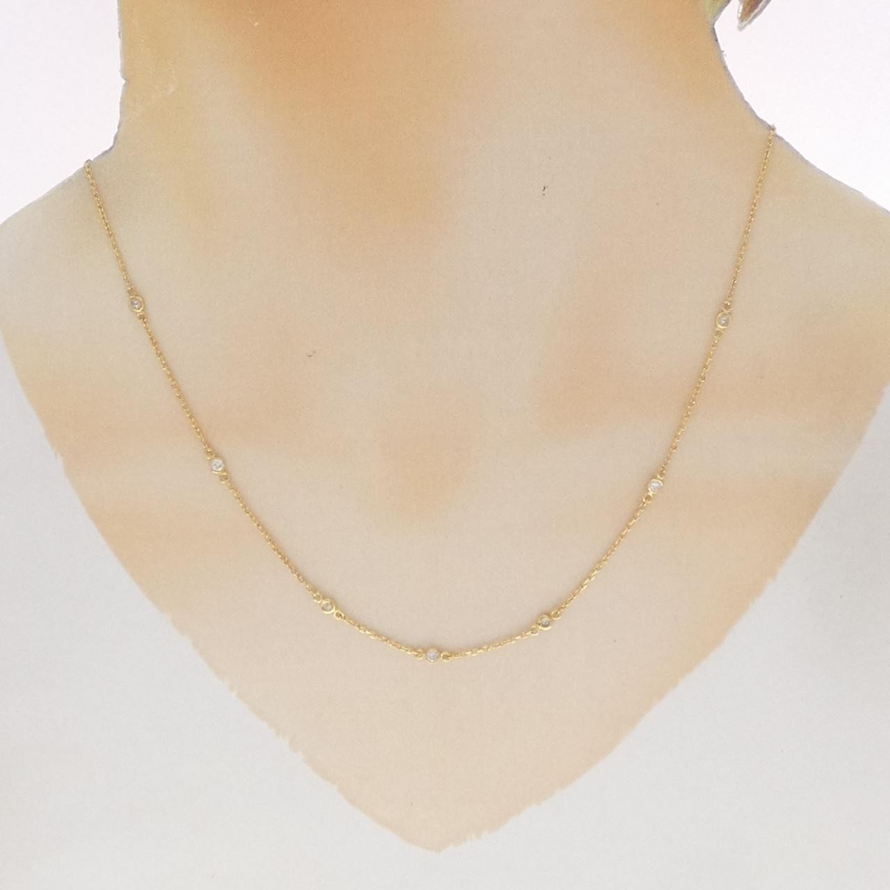 Authentic 18K Yellow Gold Diamond Necklace 0.27CT #230-000-664-6713