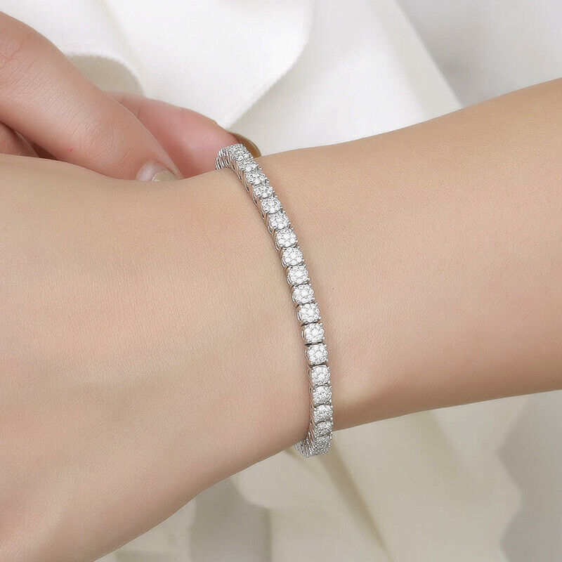 3mm VVS1 Clarity MOISSANITE Tennis Bracelet 925 Sterling Silver