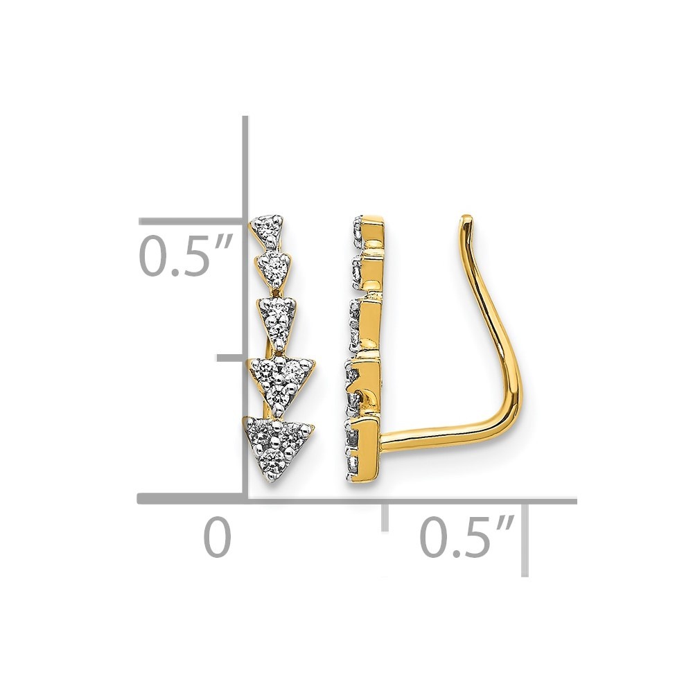 14k Yellow Gold 1/8 carat Lab Grown Diamond VS/SI, G Ear Climber