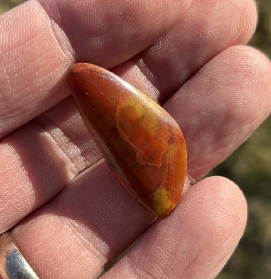 Wire Wrapping San Rafael Jasper Cabochon Red Yellow Beautiful Material