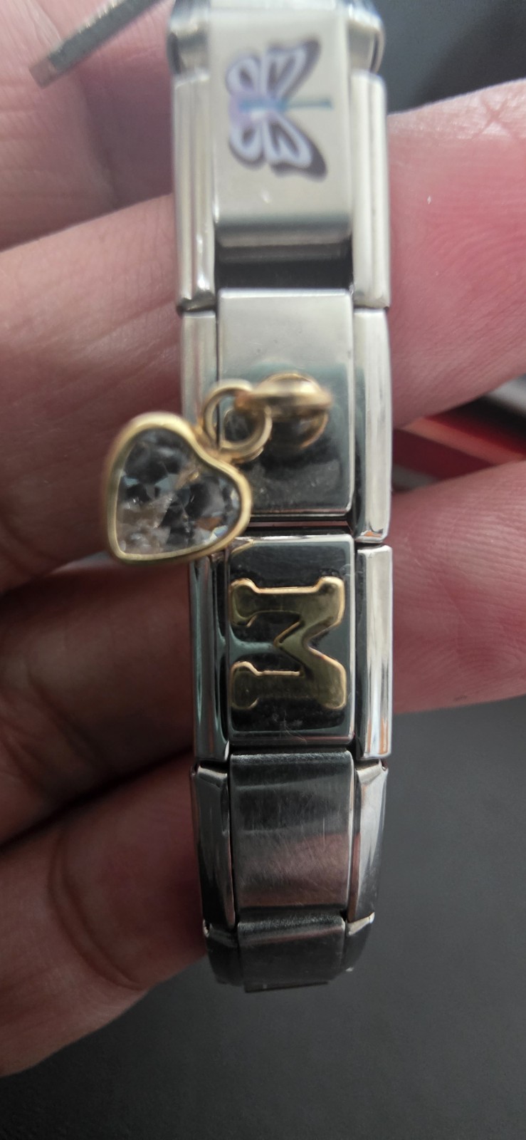 JAD Stainless Steel Link With Some 18k Little Charms