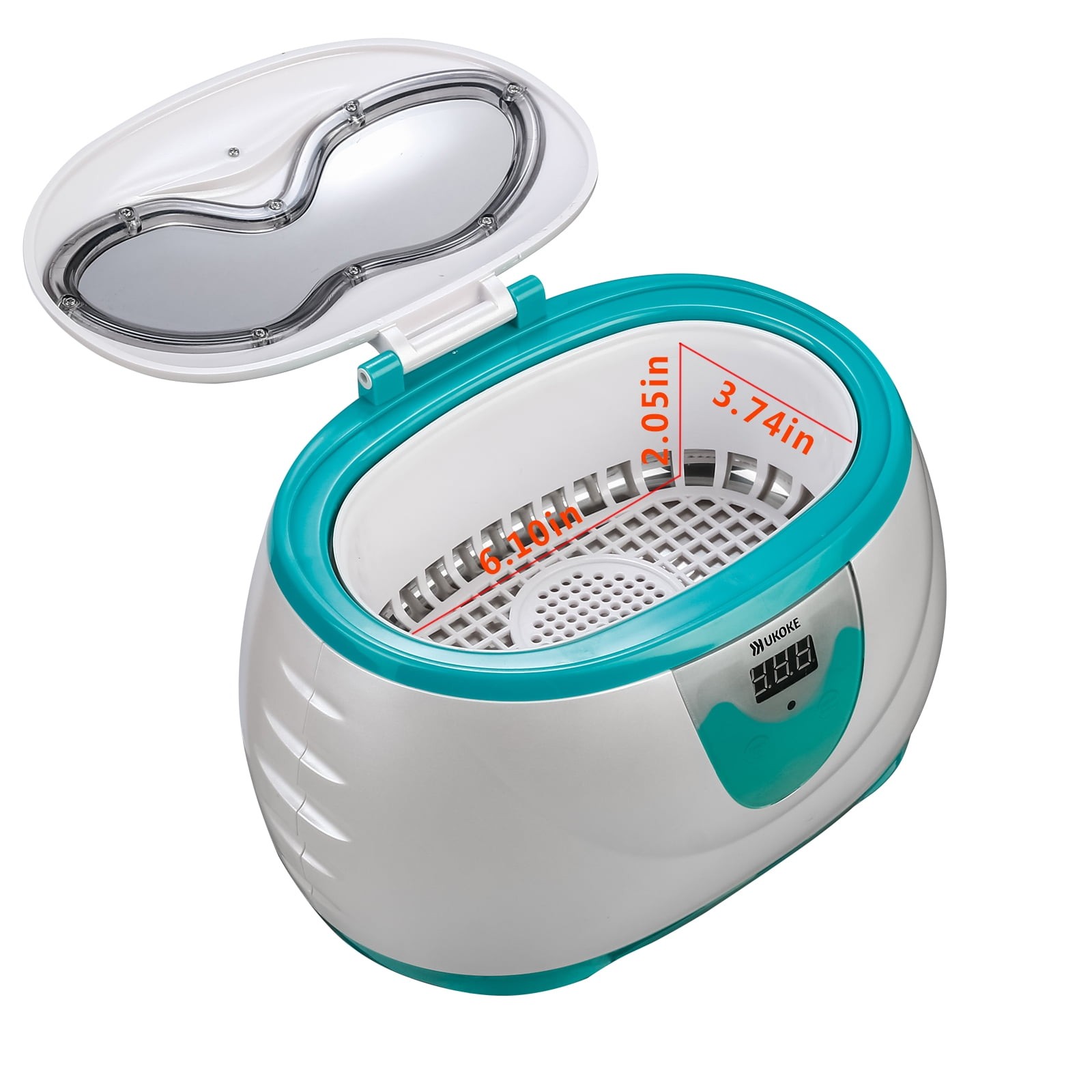 UUC06G Ultrasonic Jewelry Cleaner with 42kHz Sonic Waves and 600ml Stainless Ste