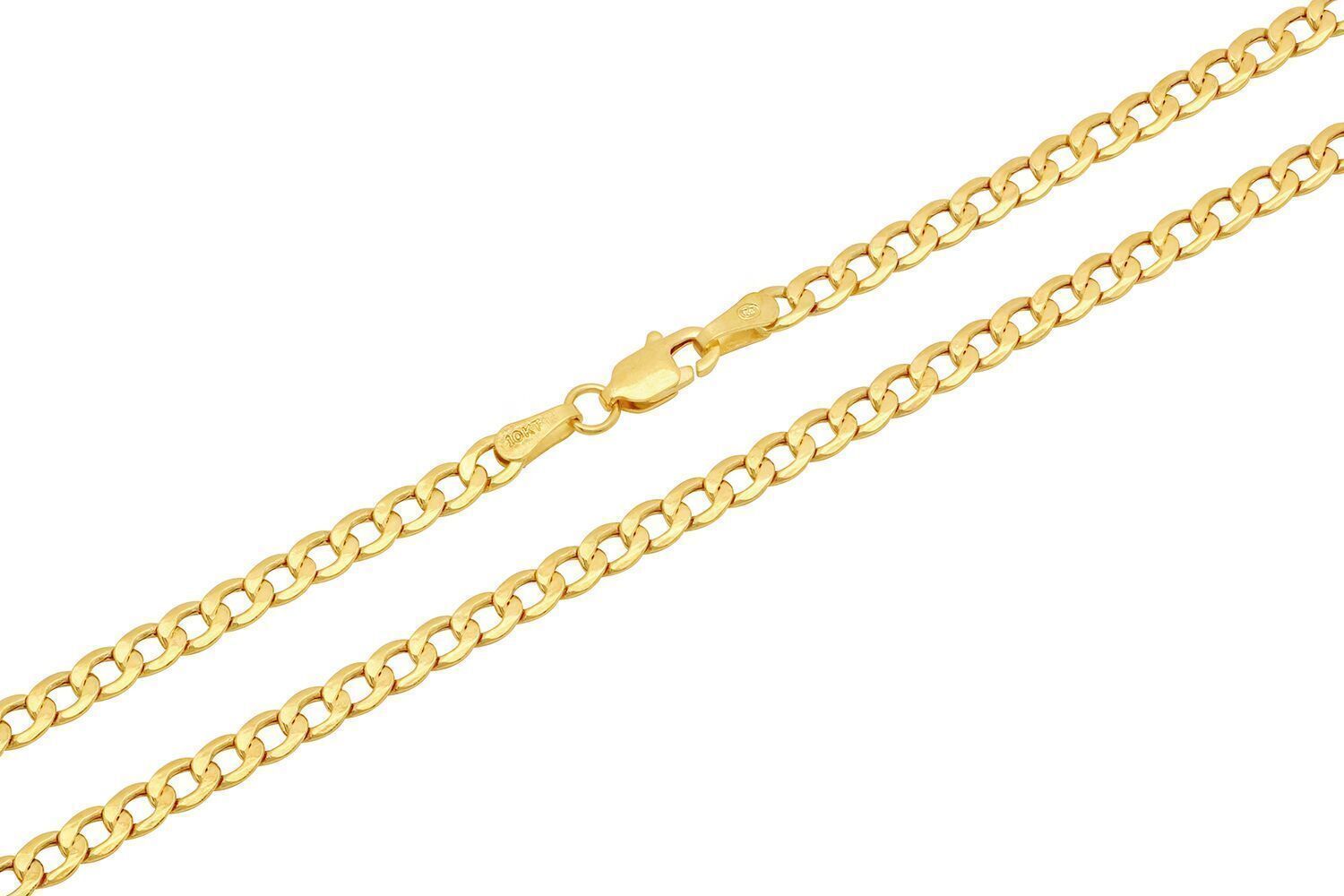 Brand New 10K Solid Yellow Gold 2.5mm-5.5mm Hollow Cuban Link Chain 16″ to 24″