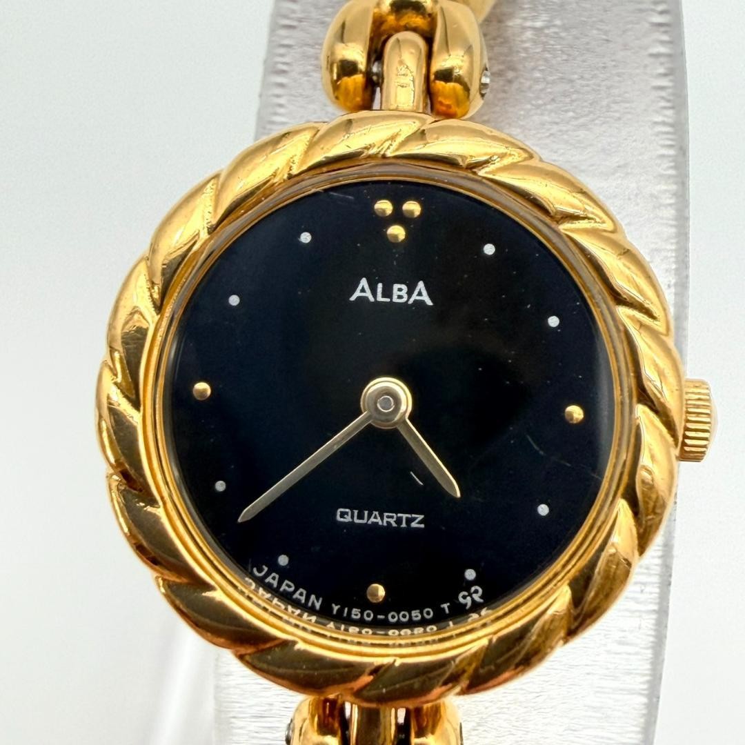 Seiko Alba bracelet watch, gold, new battery, stainless steel, women’s, work