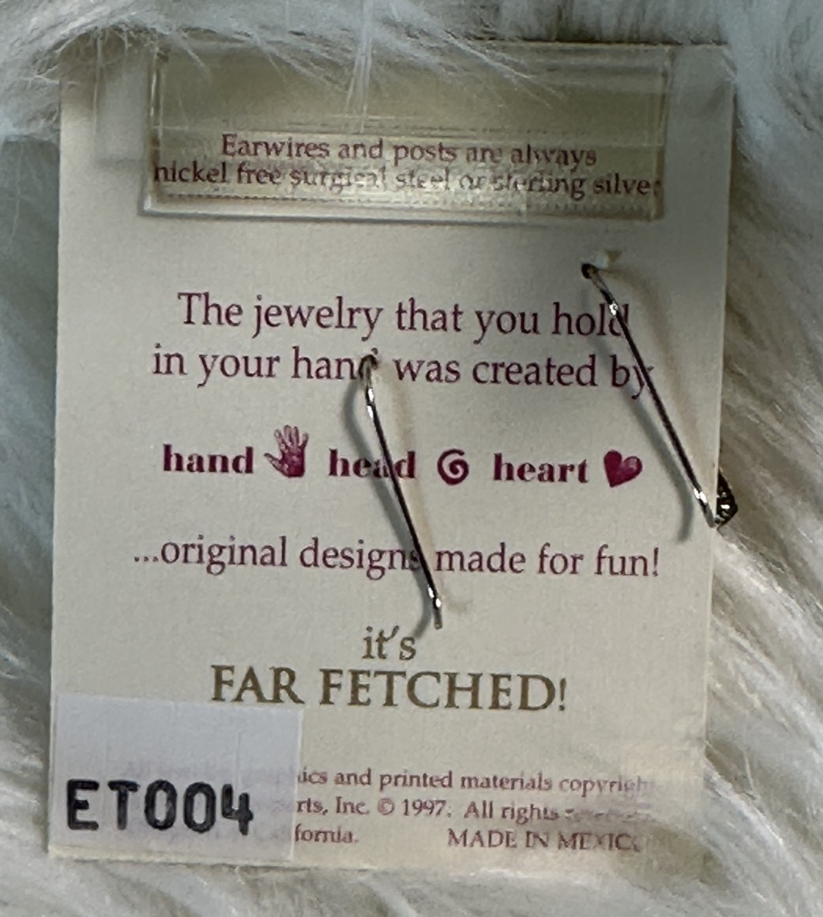 NEW Vintage FAR FETCHED Rounded Rectangle Sterling Silver Blank Earrings .925