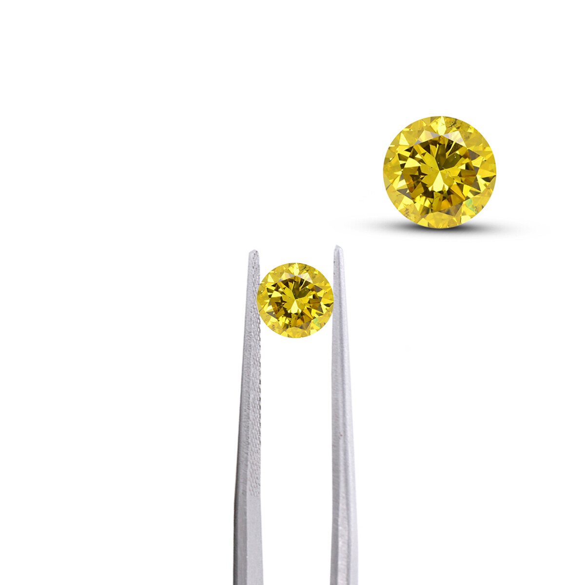 0.66cts 4.3mm Matching Round Pair Fancy Yellow Natural Earth Mined Loose Diamond
