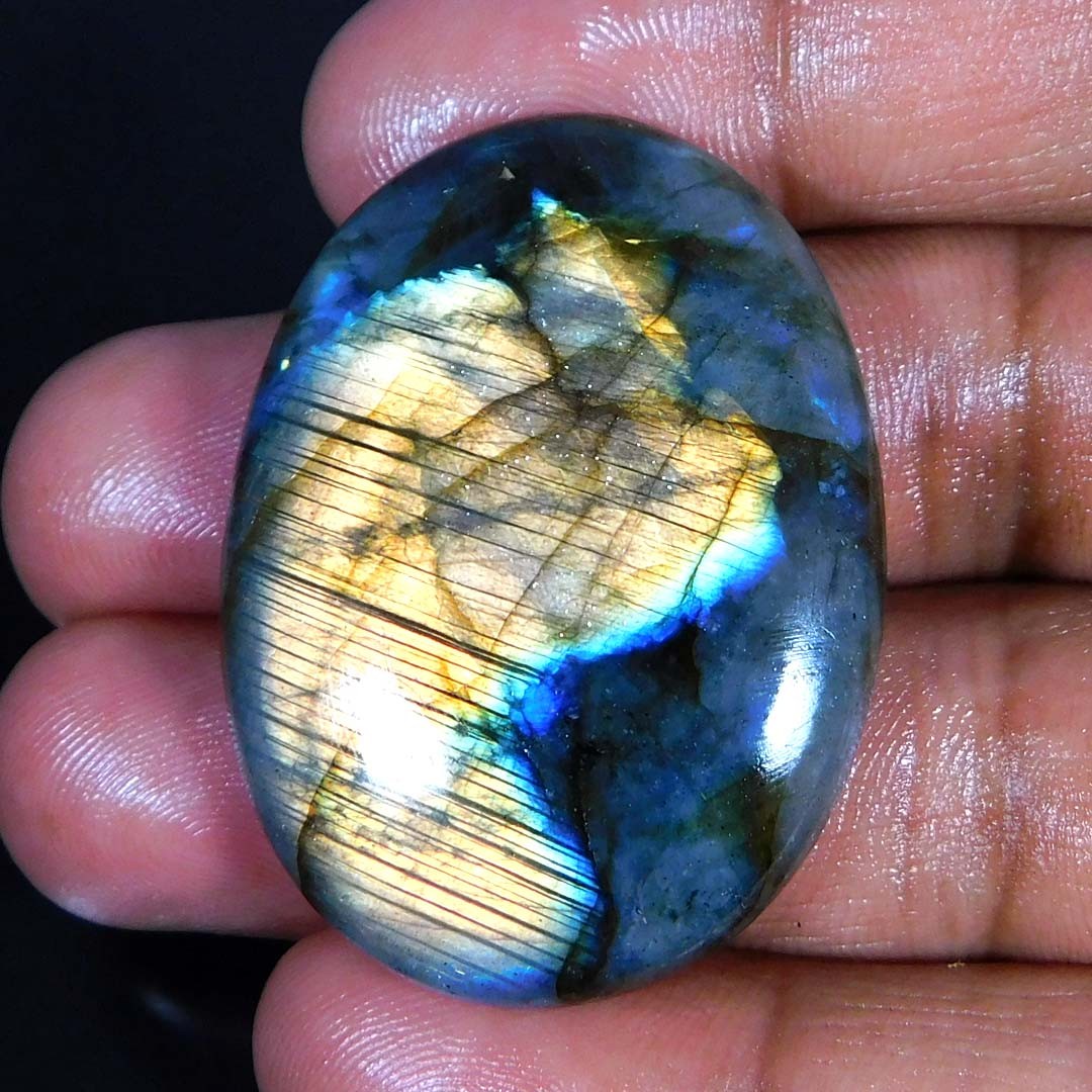 100% Natural Pink Reddish Power LABRADORITE Oval Cabochon Loose Gemstone 72.70Ct