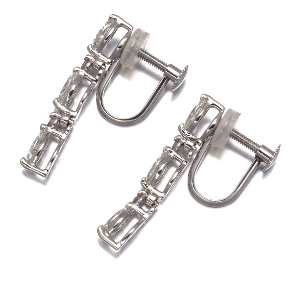 Diamond 0.47ct/0.48ct Marquise Drop Earrings 900 Platinum