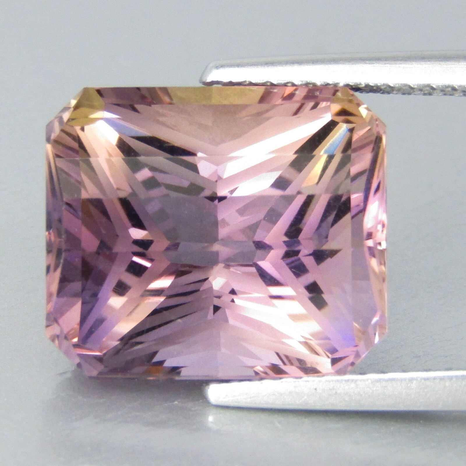 10.36Cts Lustrous Natural Ametrine 13.8×11.8×9.7mm Pixel Radiant Cut Gemstone