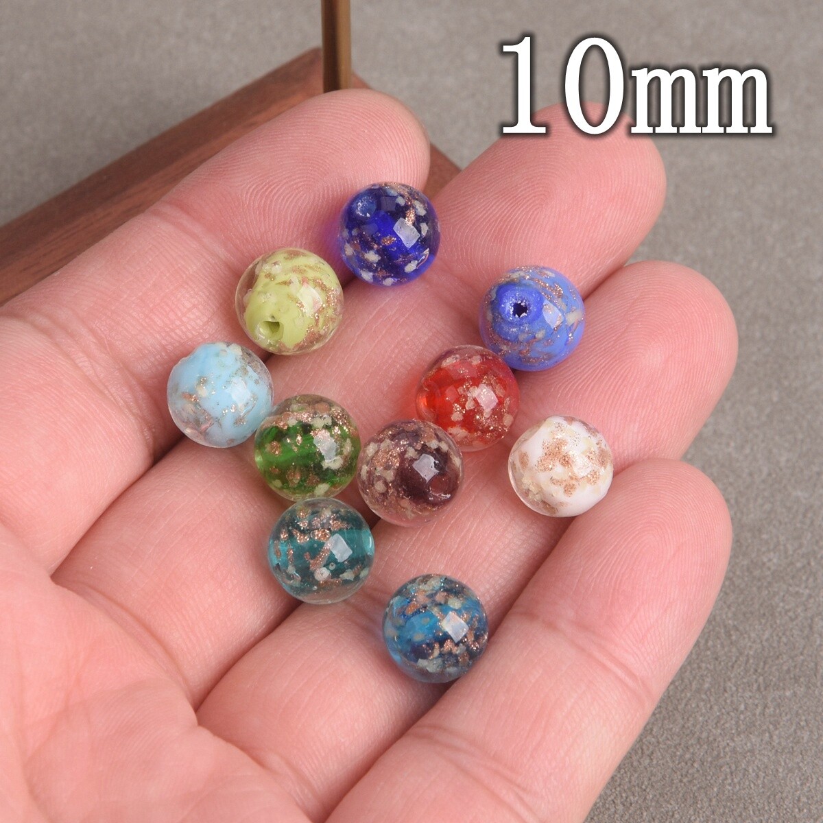 10pcs Round 6/8/10/12mm Luminous Lampwork Glass Beads for Jewelry Making DIY