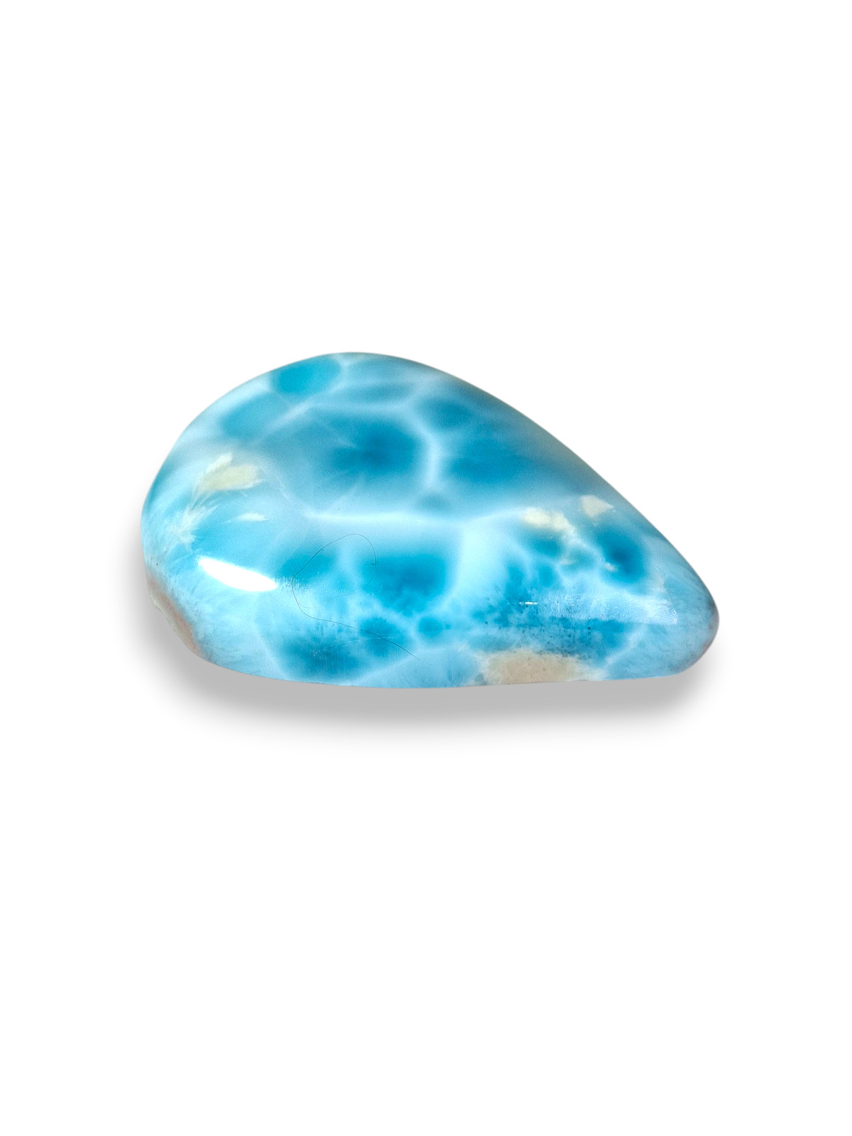 Natural Larimar Loose Cabochon Freeform 132 Carats Dominican Blue Gemstone Cab