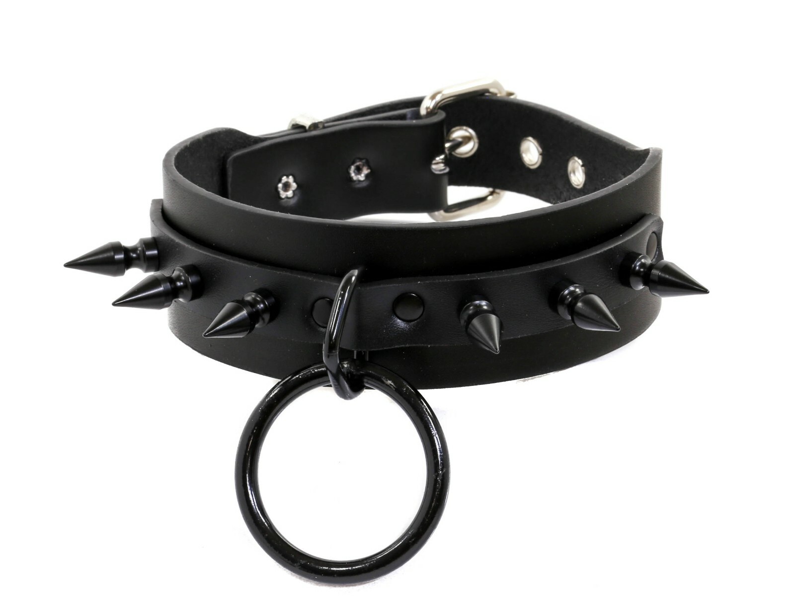 Punk Fashion Red Spike Bondage Handmade Choker Collar Necklace Buckle