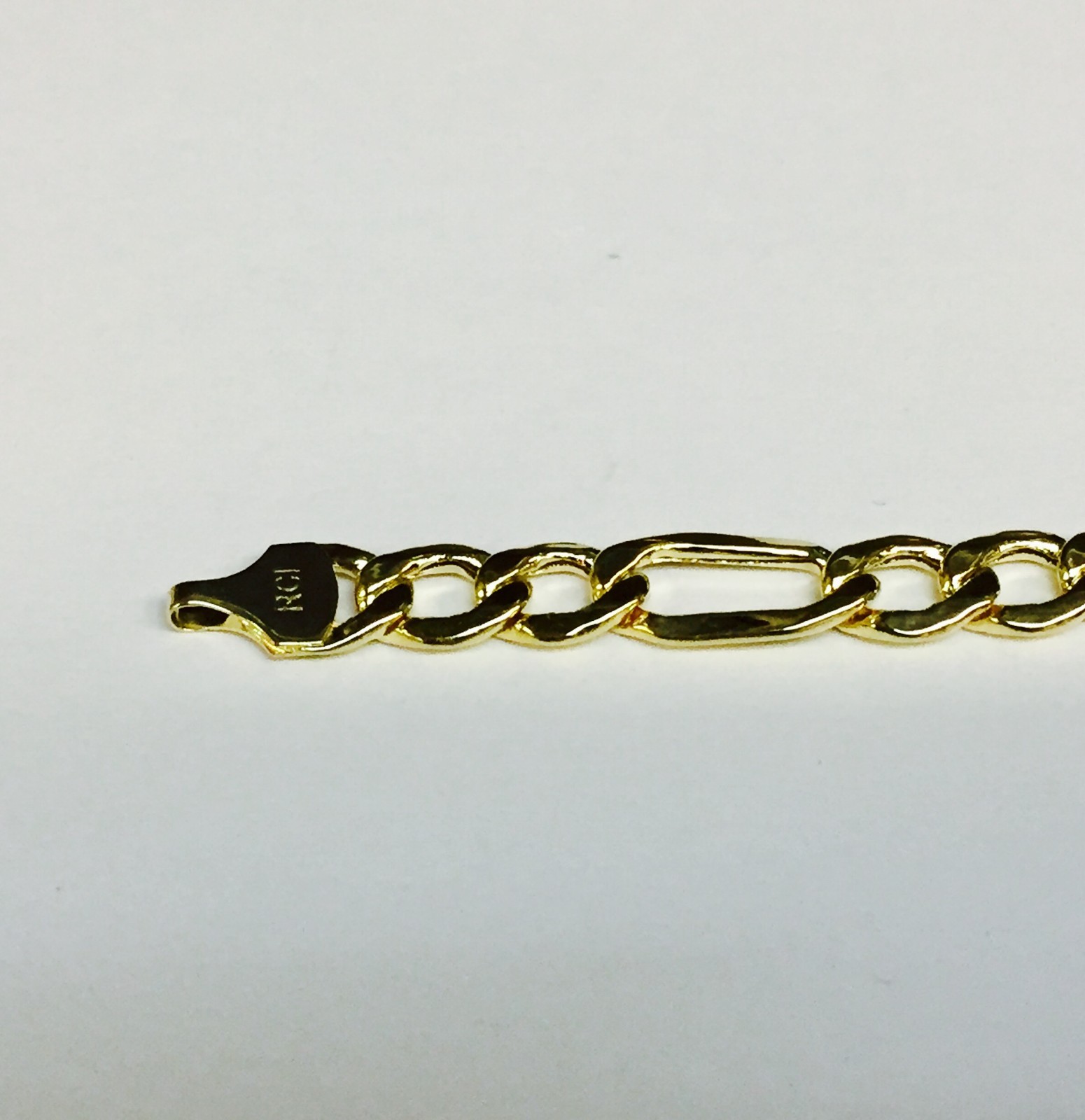 14k Yellow Gold Mens Figaro Curb Lite Link Chain/Necklace 22″ 6MM 10 grams