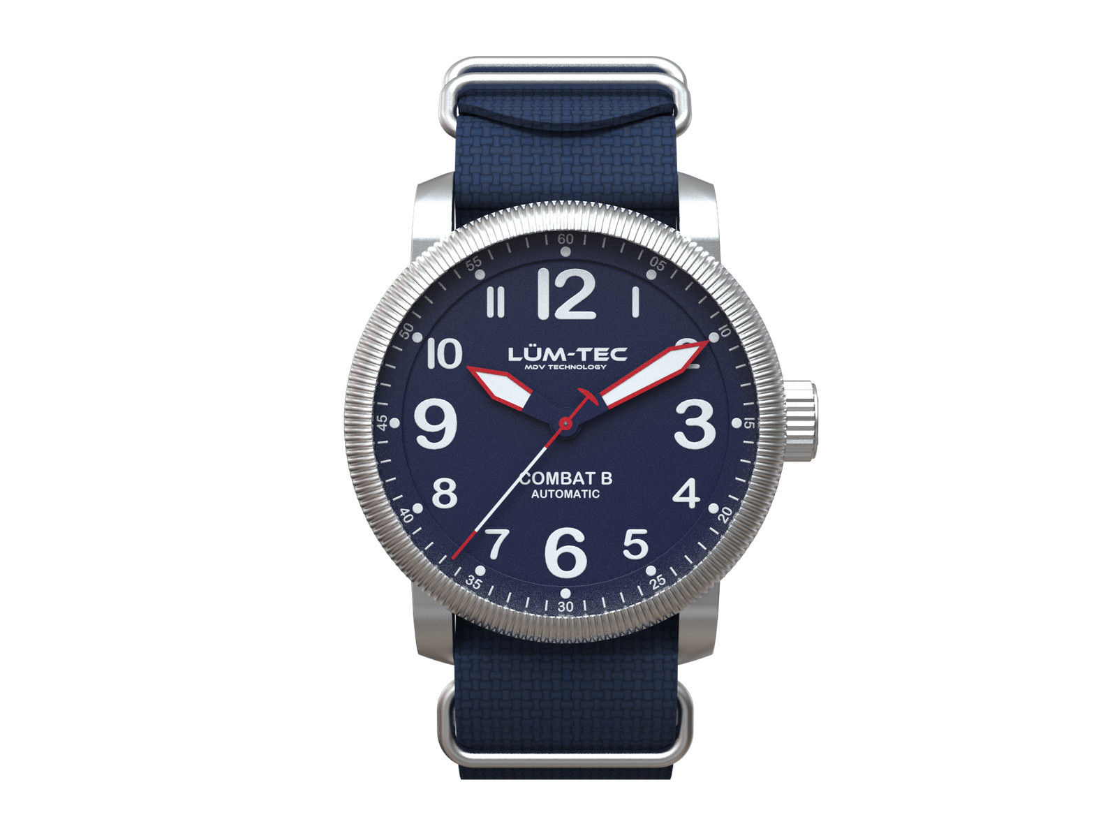 Lum-Tec Combat B70 Automatic watch, 43mm, 2-yr warranty, USA Made, 2 straps, NIB
