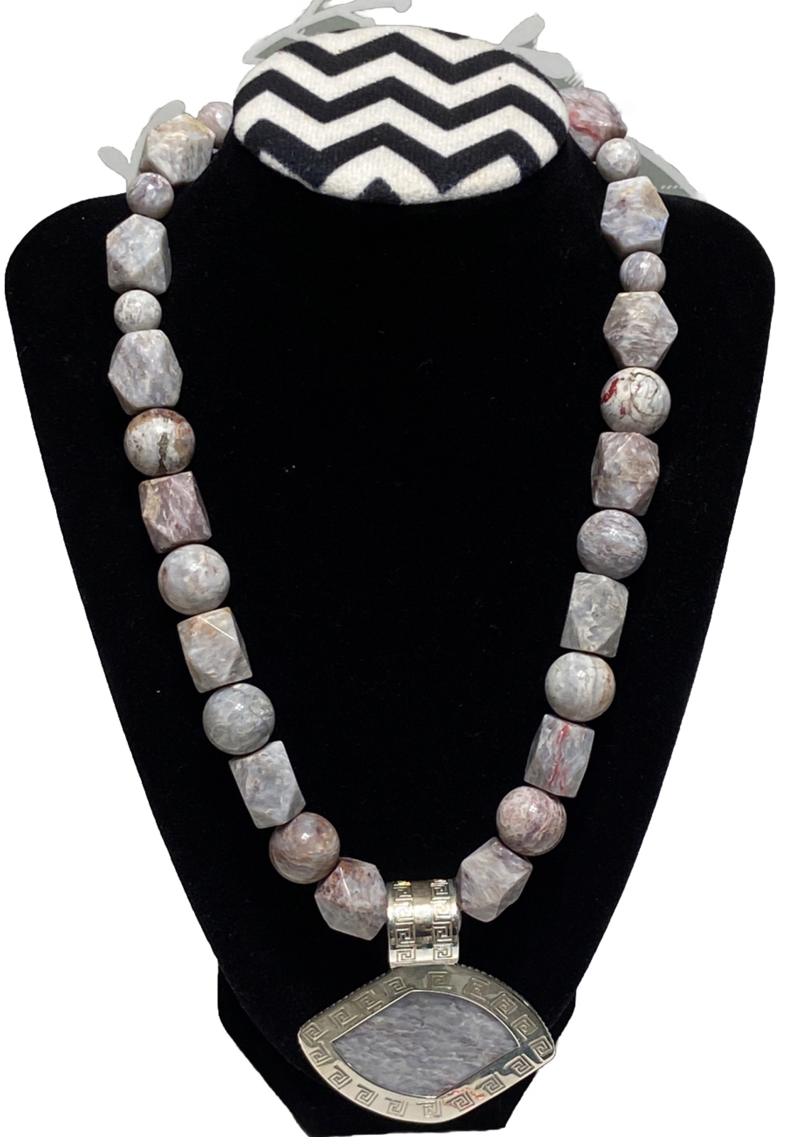 Signed Jay King DTR 925 Sterling Silver Beaded Necklace And Pendant