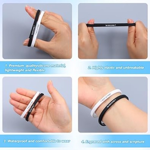 Christian Rubber Bracelet 2 Pieces God Is First Engraved Cross Wristband New USA