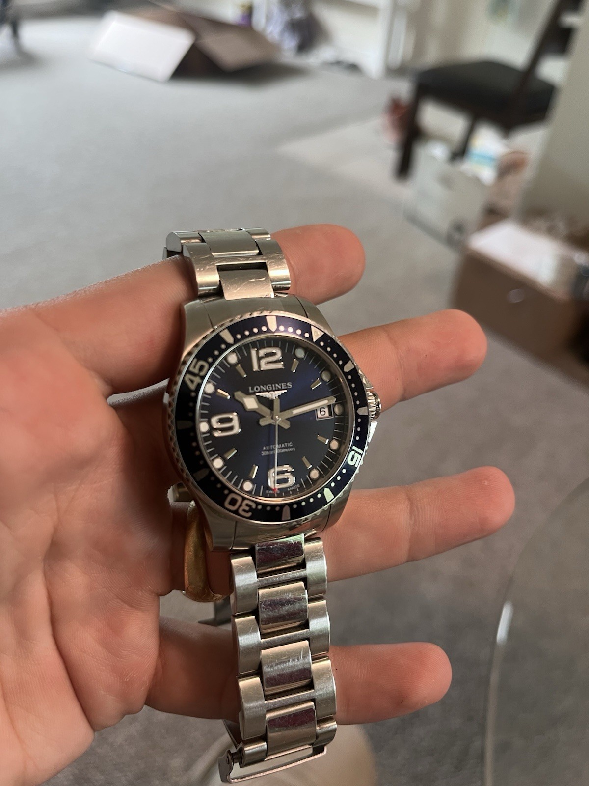 Longines HydroConquest 39mm Automatic Blue Dial/Bezel Steel Bracelet 300m Box