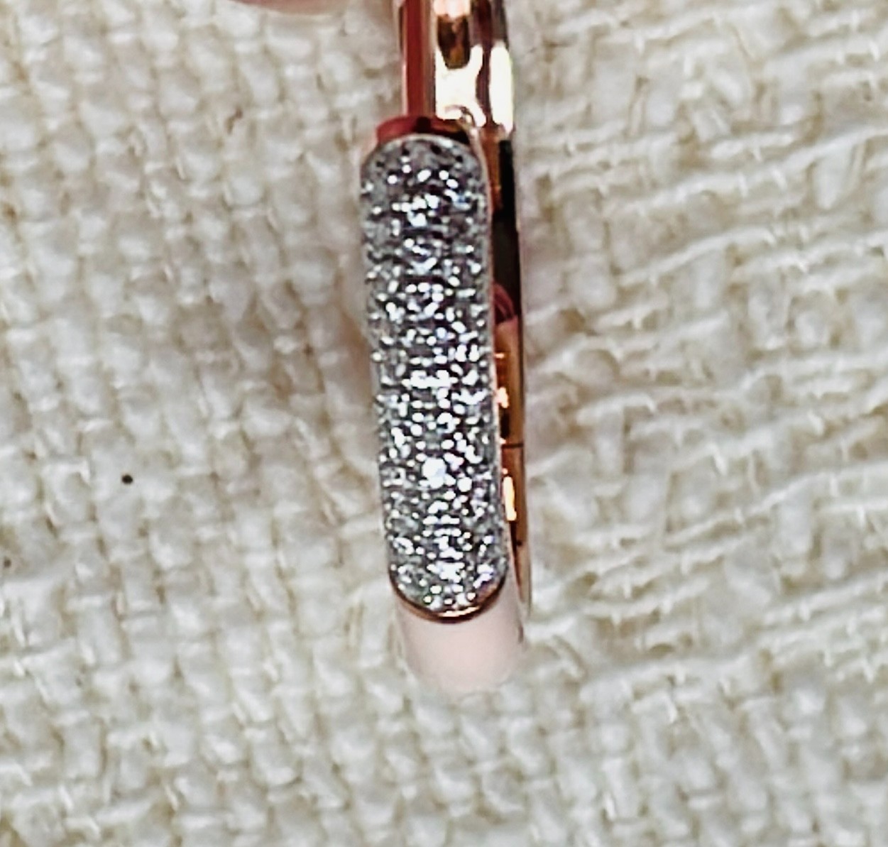 Affinity Rose Gold Over Sterling Silver Pink Enamel Diamond Hoop Earrings NEW!