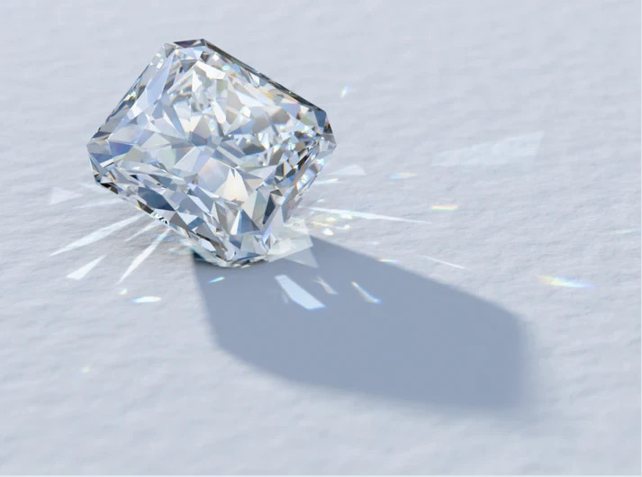 3.50 CT Natural White Diamond Radiant Cut VVS1 D Grade IDGL Certified A4