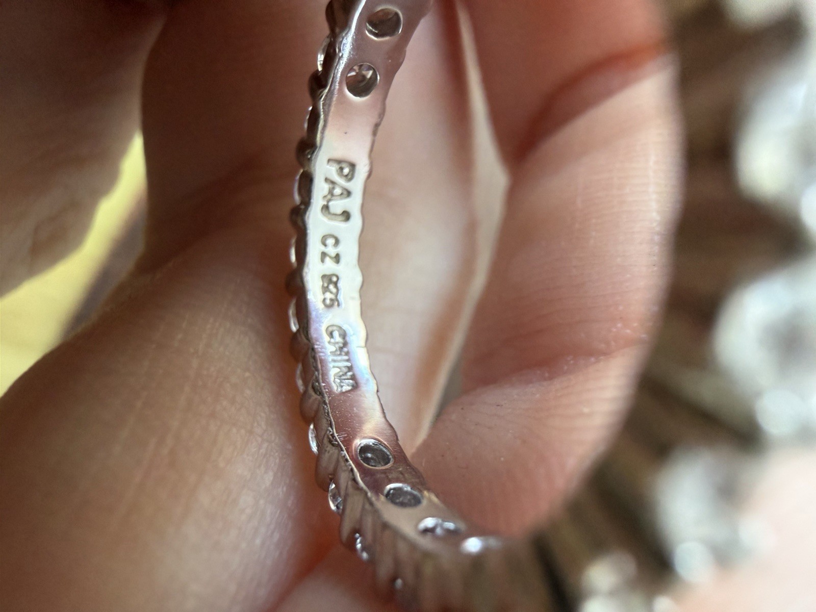 925 Sterling Silver CZ Eternity Band Ring Size 7 Palladium Jewelry Stackable