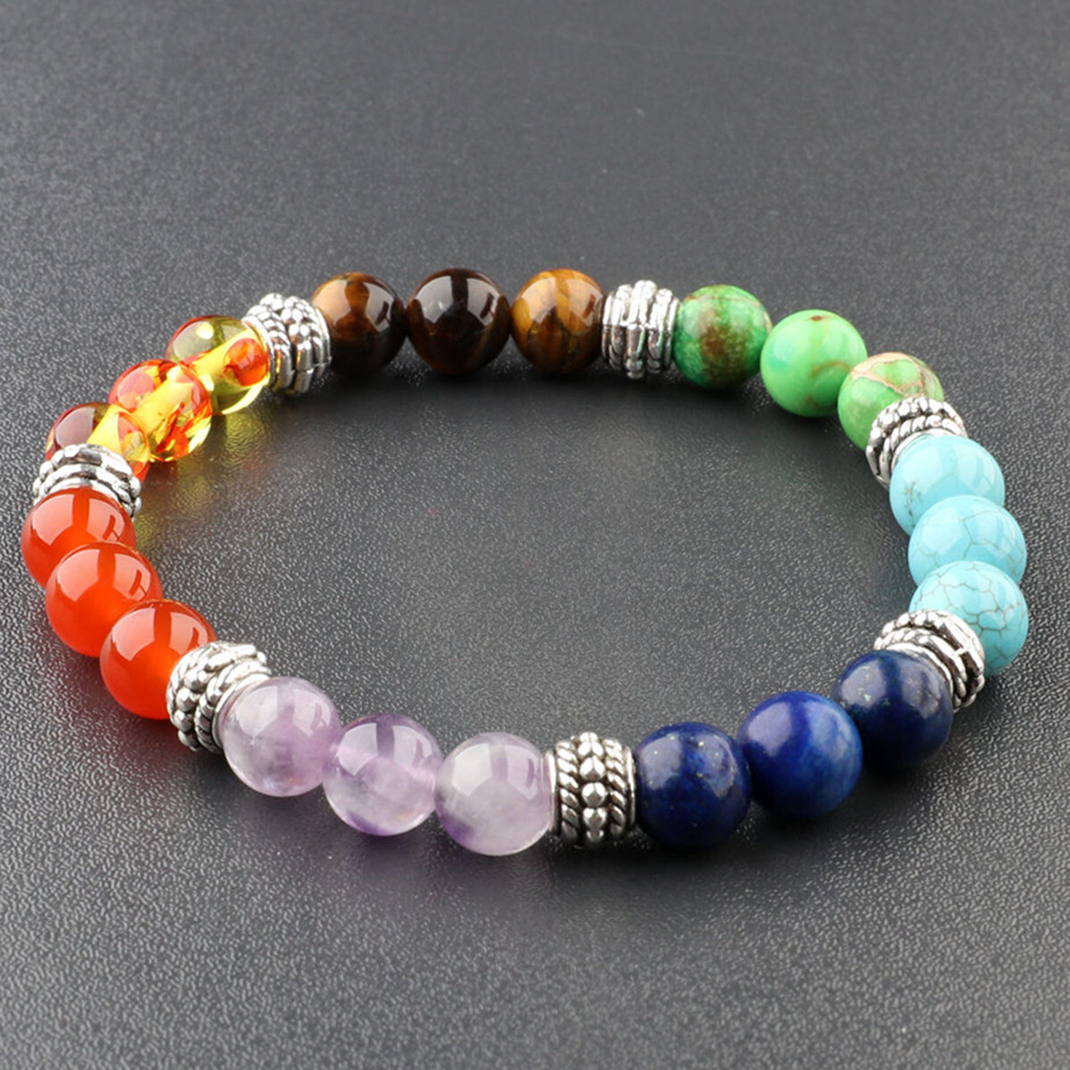 7 Chakra Natural Stone Reiki Energy Healing Women Men Charm Bracelets Jewelry