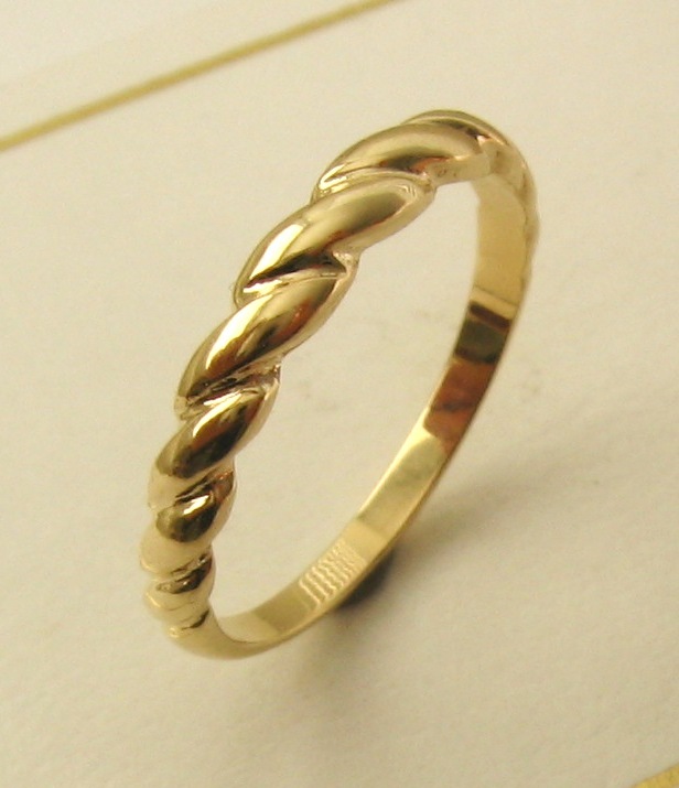 GENUINE 9ct 9K SOLID YELLOW GOLD TWIST DRESS RING