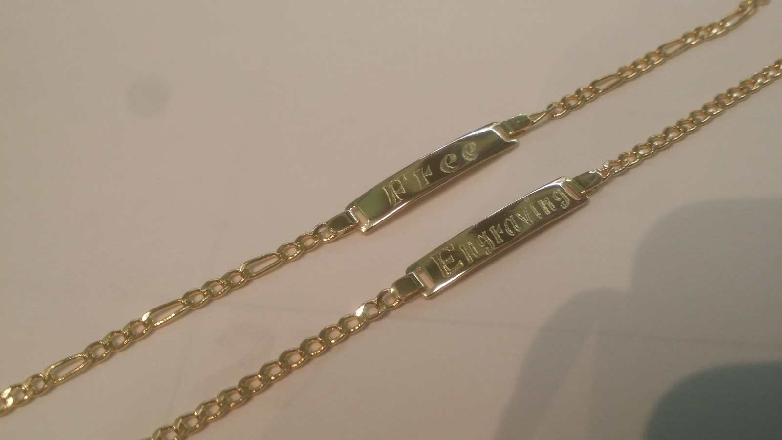 14kt Gold Filled Baby ID Bracelet With Free Engraving 5″ Figaro & Cuban
