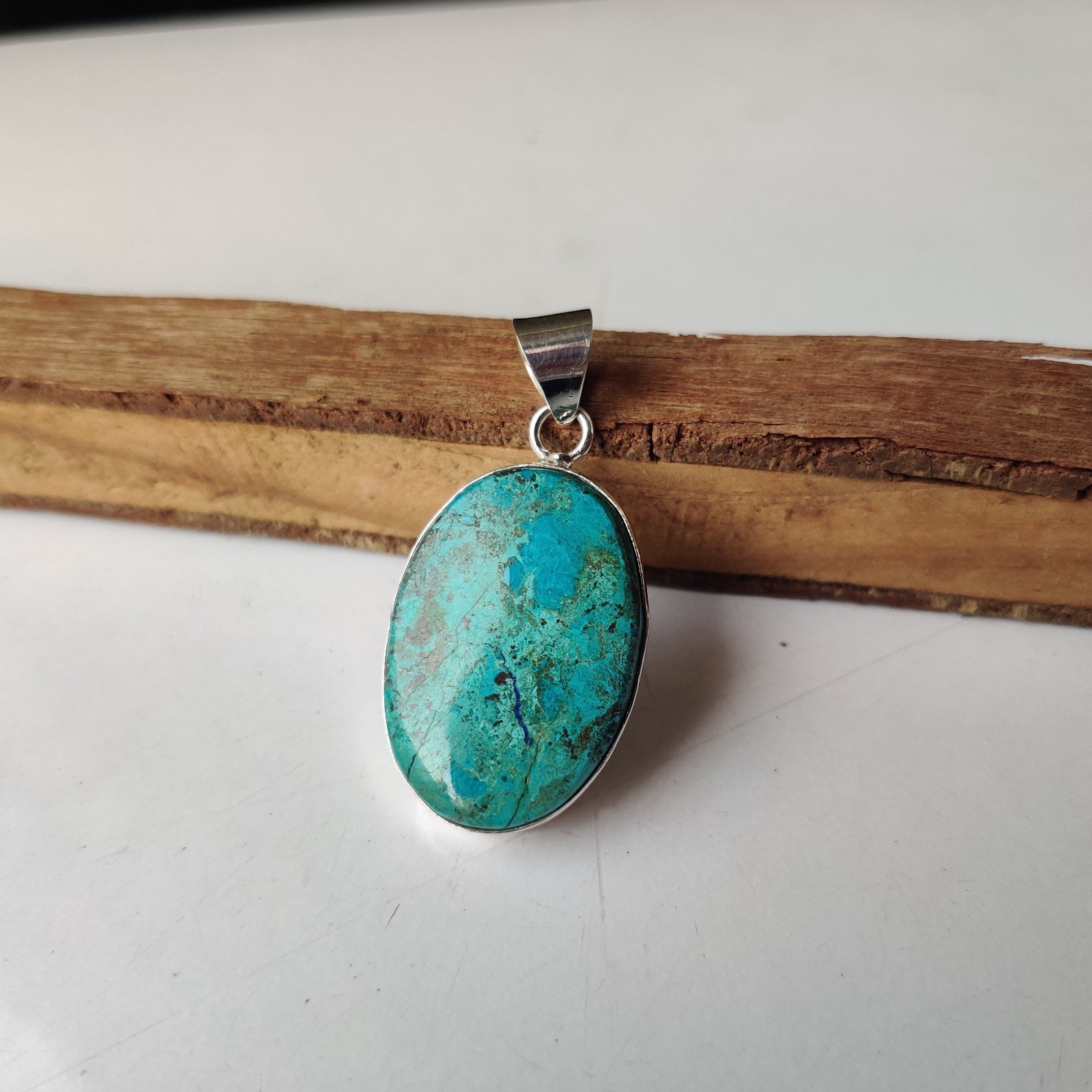 Nice Blue Turquoise Gemstone Pendant 925 Sterling Silver Handmade Pendant BT821