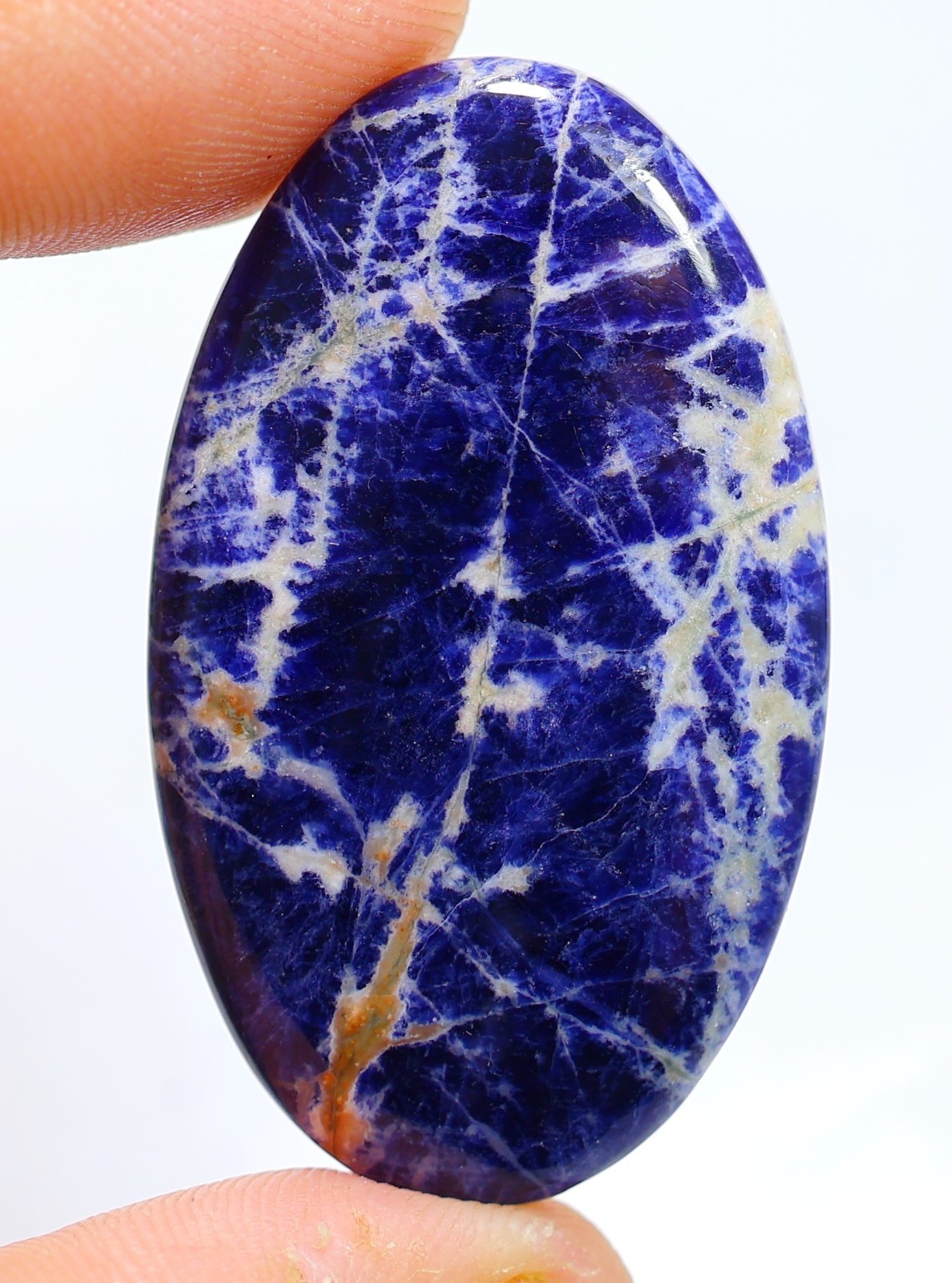 53 CT 6X26X44 mm NATURAL DESIGNER BLUE SODALITE OVAL CABOCHON GEMSTONE HK-72