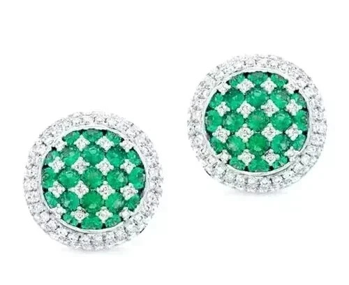 3Ct Round Cut Lab Created Emerald Wedding Cufflinks 14k White Gold Plated Men’s