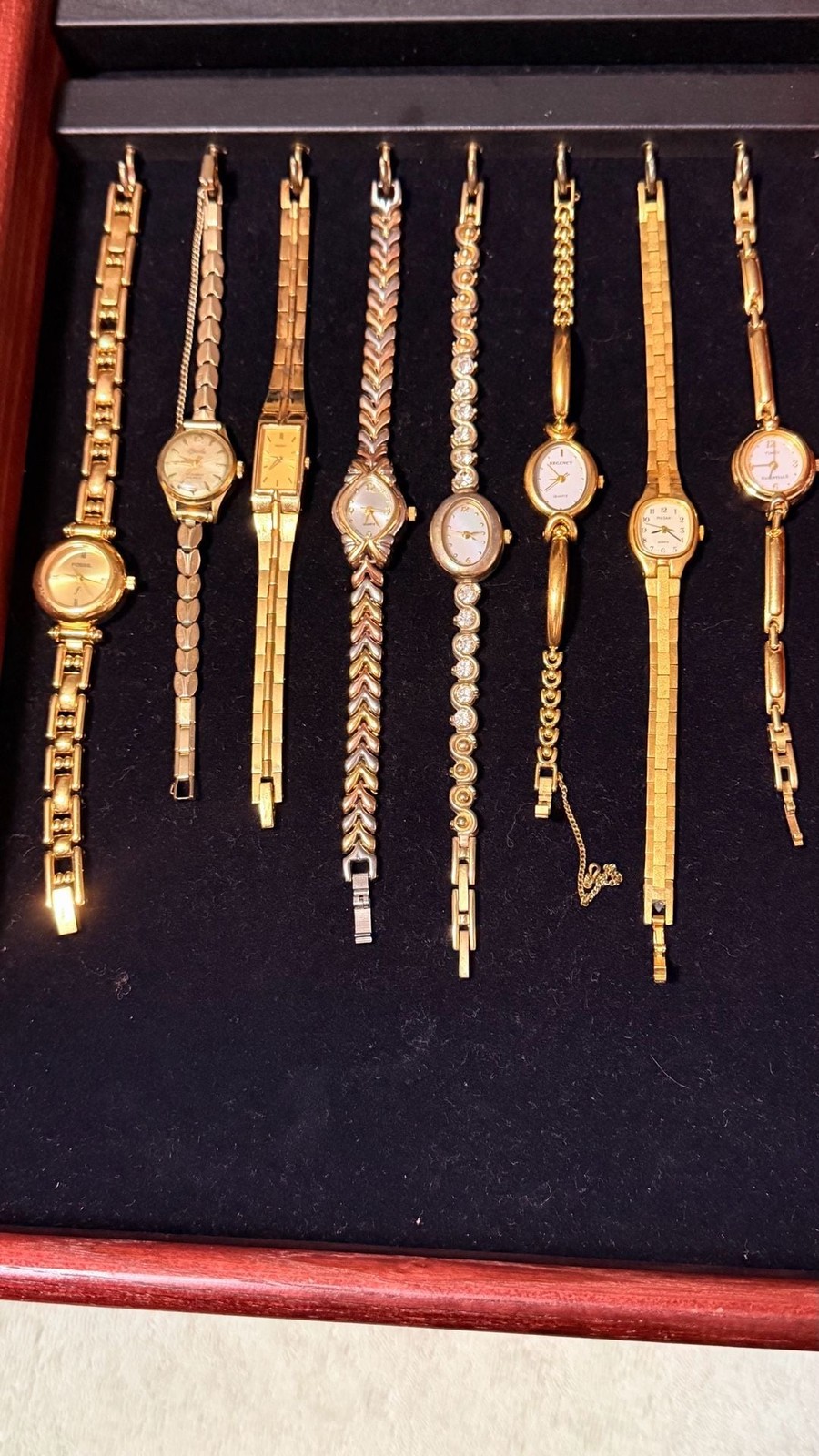 Collection of 8 Vintage Women’s Gold-Tone Quartz Fashion Wristwatches