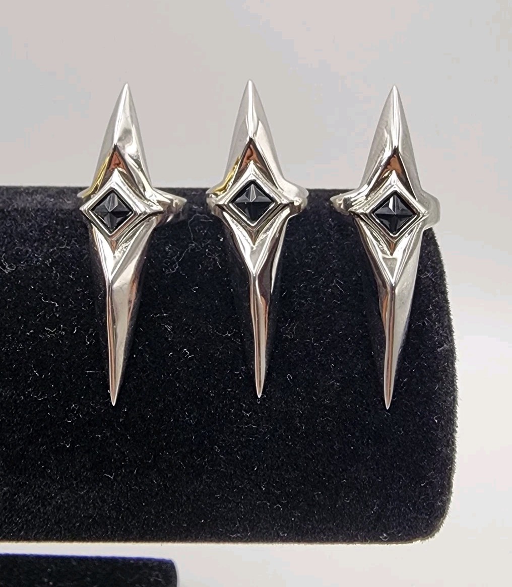 NEW Ask & Embla Lucent Nail Ring 3pc Set 925 Sterling Silver Gothic Armor Claws
