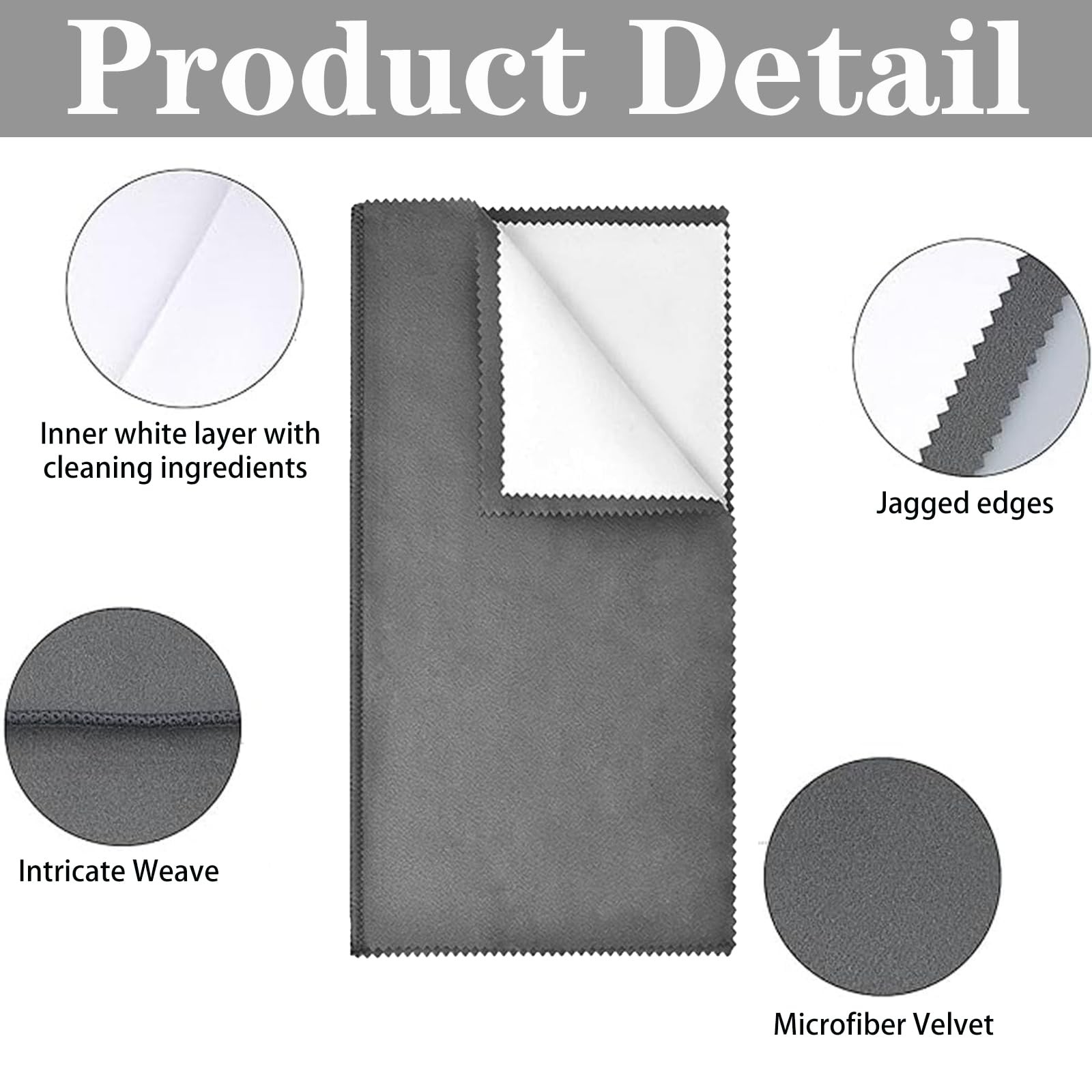 6pcs Silver Jewellery Cleaner Kit,Silver Polishing Cloth Large, black