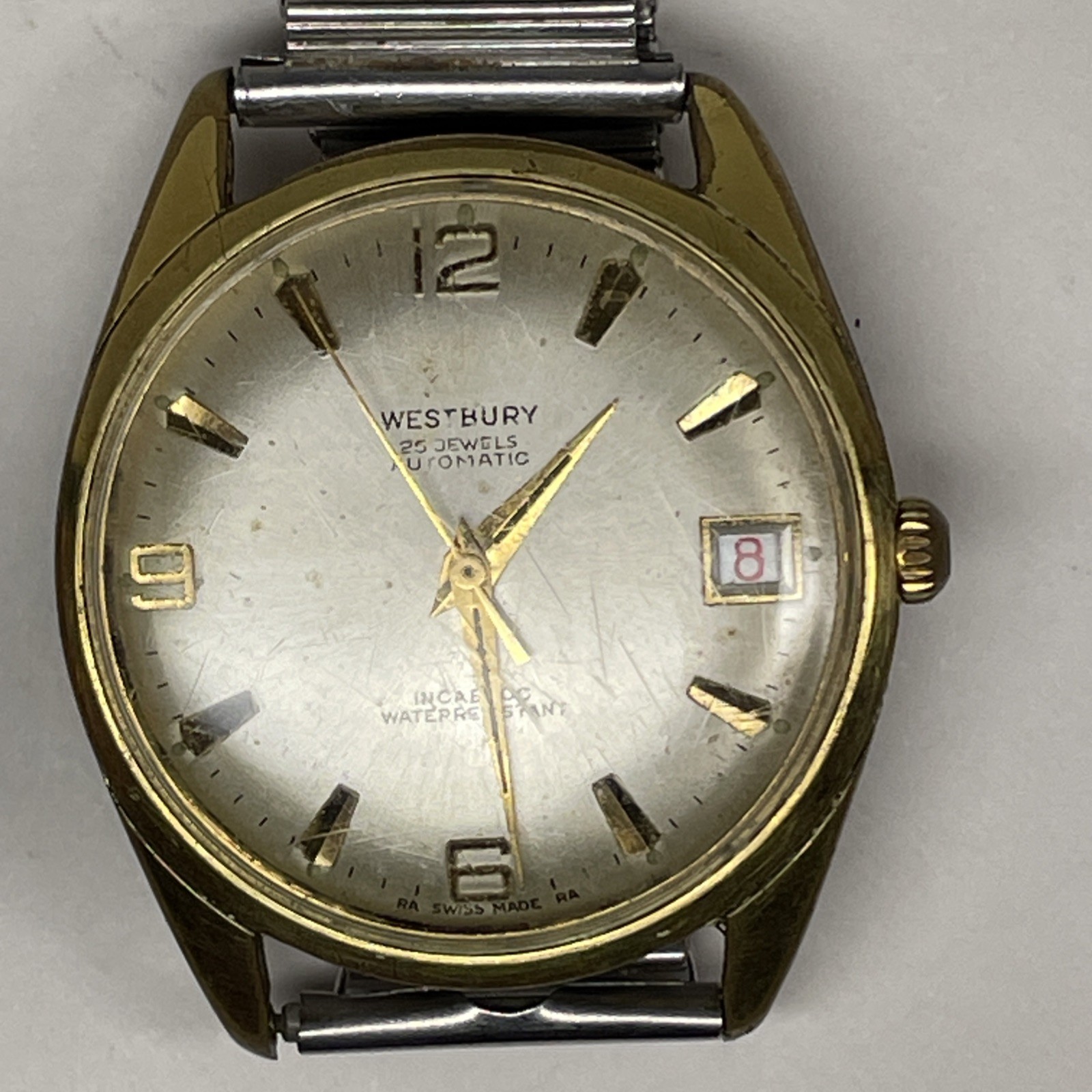 Westbury Watch Swiss 25J Automatic Incabloc Water Resistant Date Indicator Mens